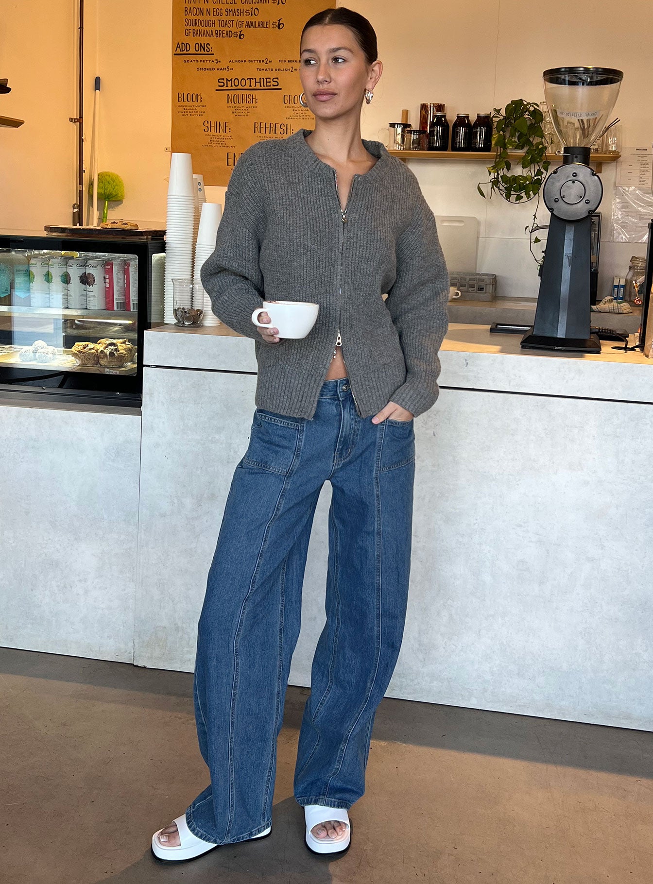 Taji Wide Leg Jeans Dark Blue、mySite、solidvoid