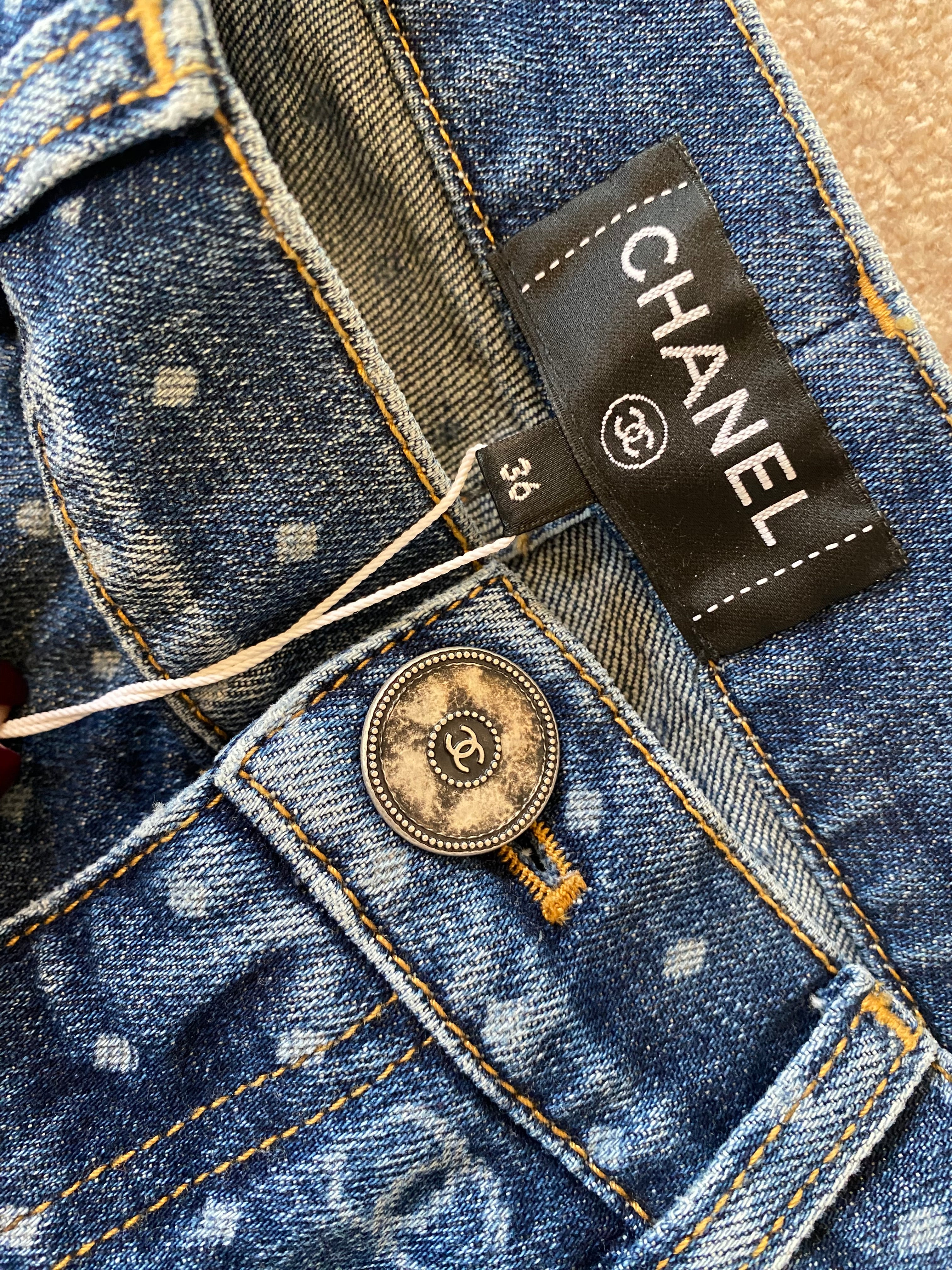 Chanel printed jeans with CC logo、mySite、garminoutage.com