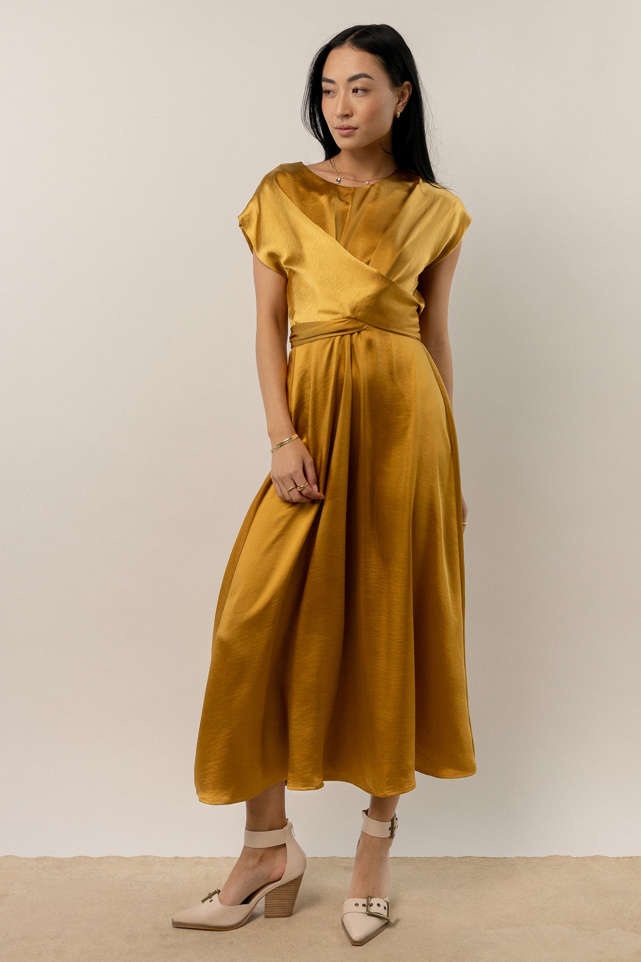  Rosalind Midi Dress in Mustard - FINAL SALE、mySite、merchandisen