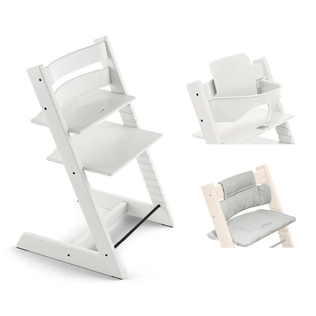  Stokke Tripp Trapp Highchair Bundle + Cushion - White、mySite、merchandisen