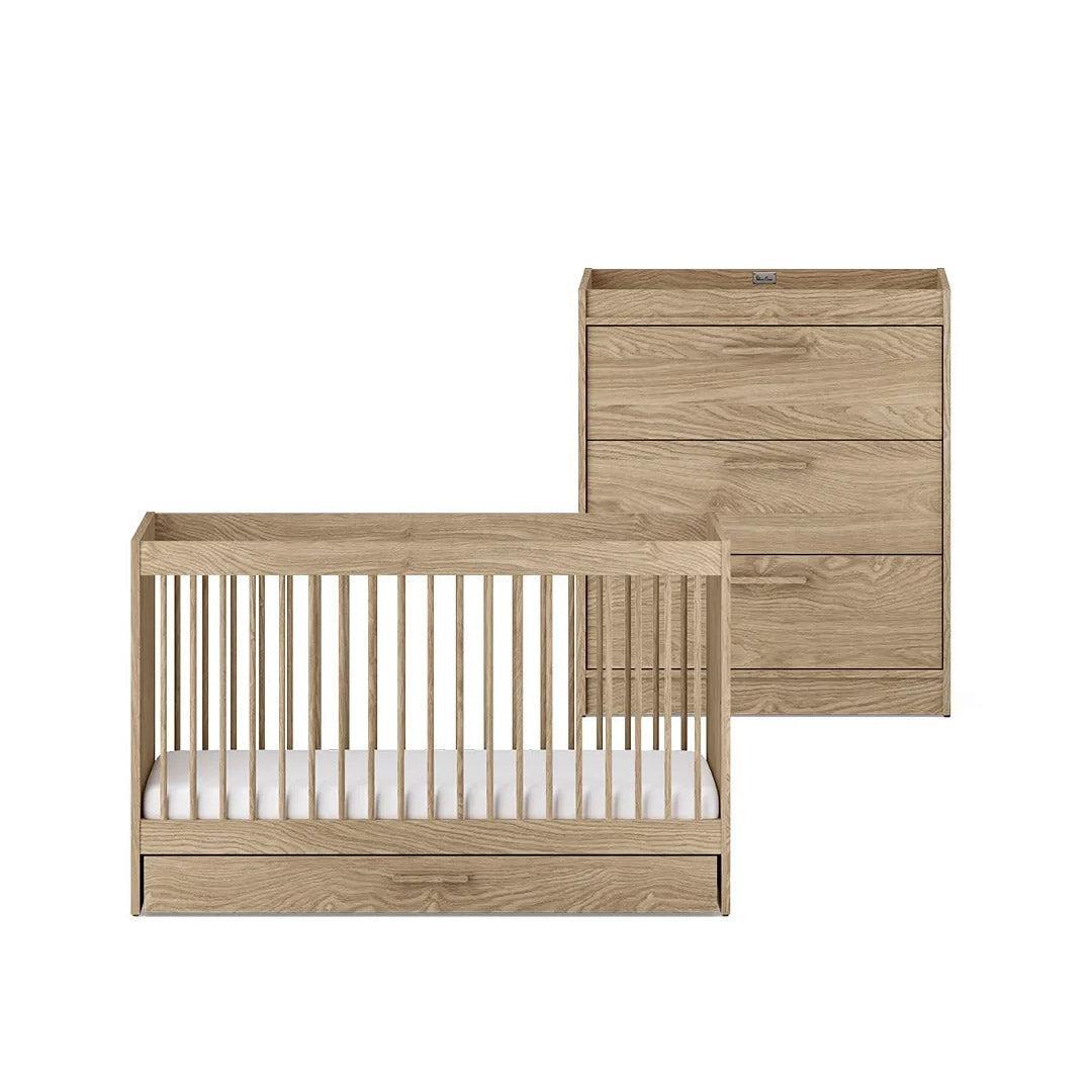  Silver Cross Geneva 2 Piece Nursery Set (Cot Bed & Dresser) - Oak、mySite、merchandisen