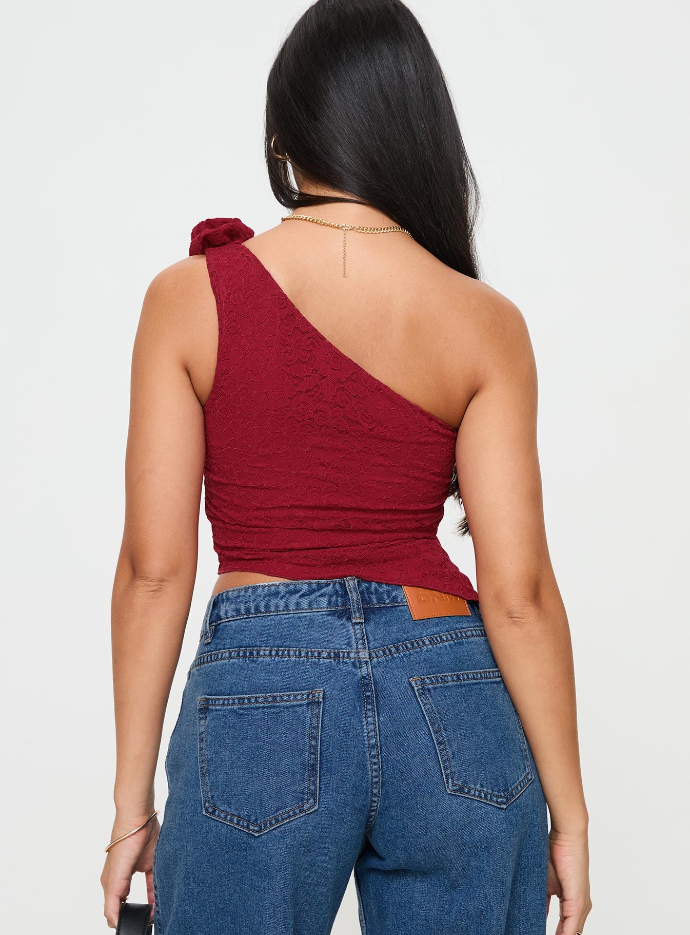 Pillai One Shoulder Top Red、mySite、solidvoid