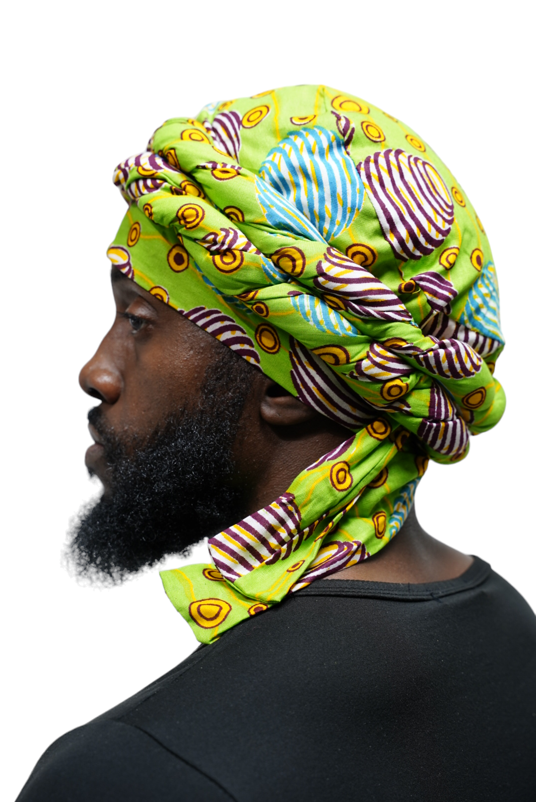 Dupsie's Green Afua pre-wrapped African print Turban DPH3843PT、mySite、solidvoid