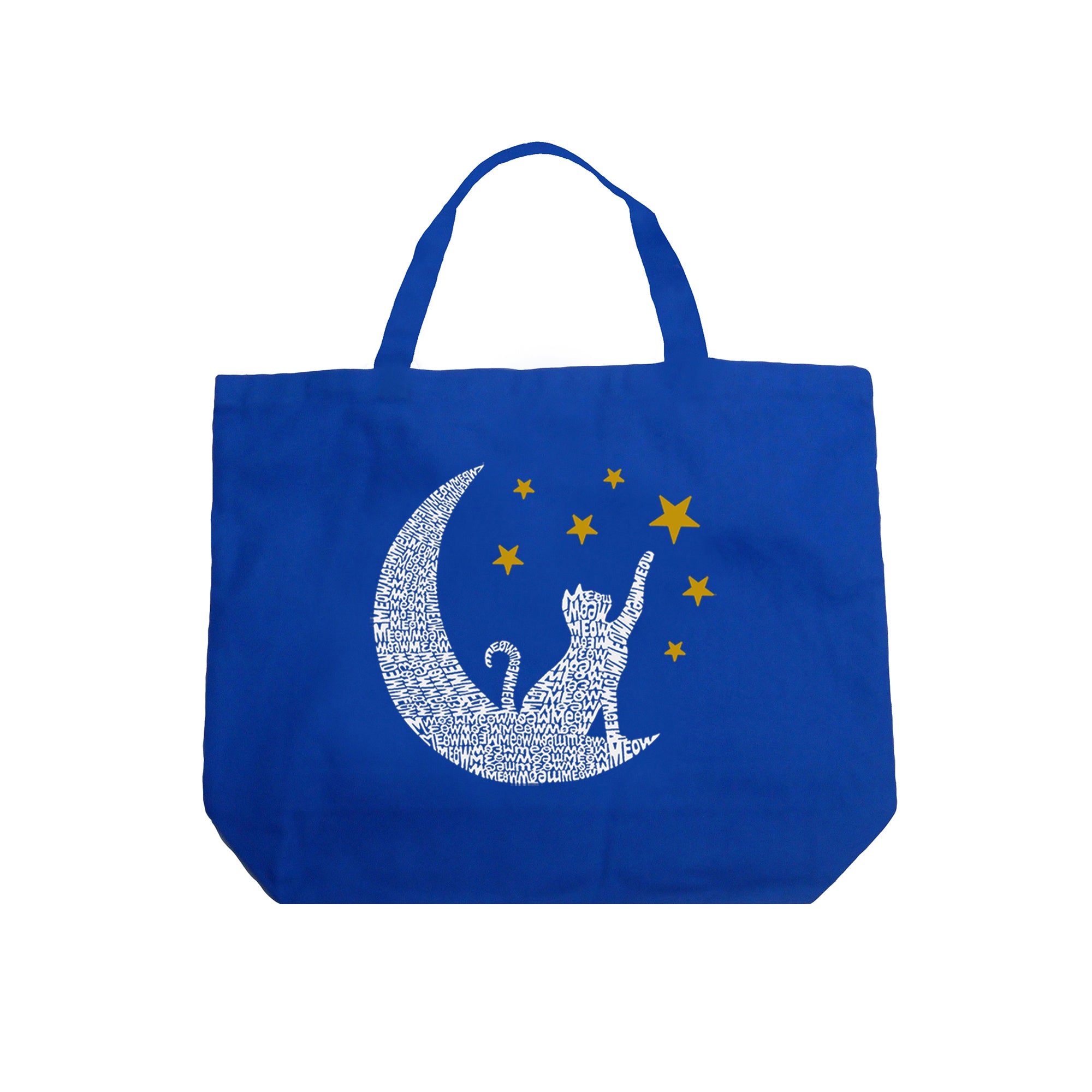 Cat Moon - Large Word Art Tote Bag、mySite、camillekostekn