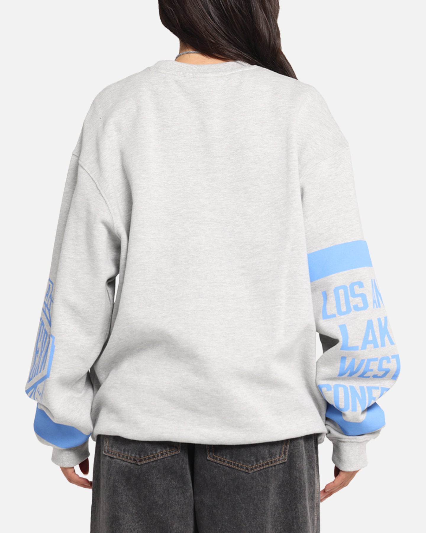 Mitchell & Ness Los Angeles Lakers Letterform Crewneck Grey Marle、mySite、zt4zffjzw