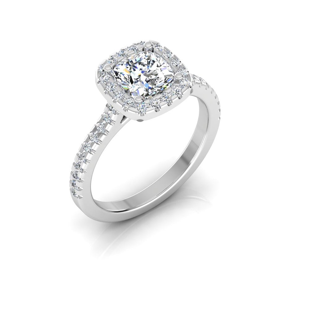 Cushion Halo Moissanite Engagement Ring、mySite、hinf8tx79