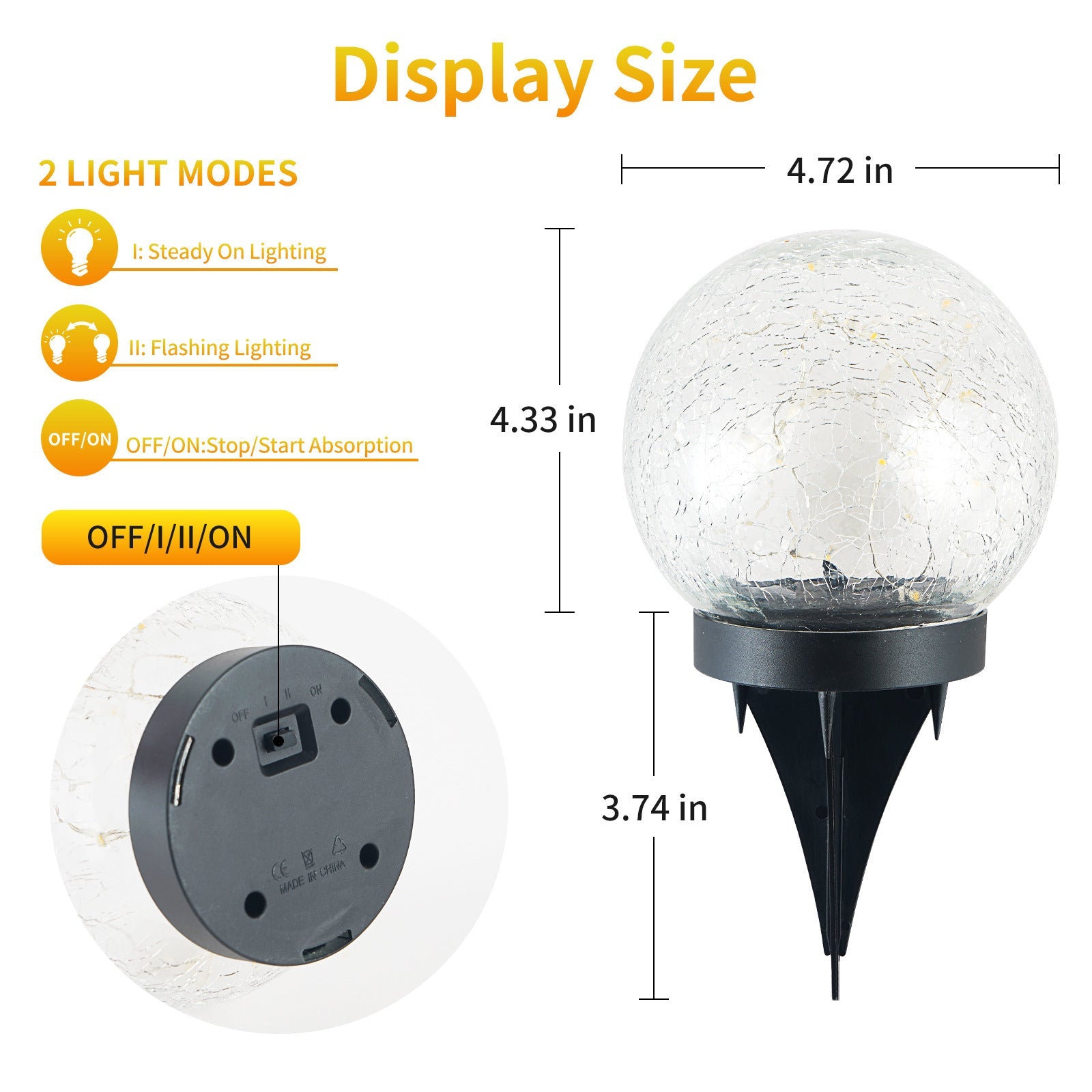 Cracked Glass Ball Outdoor Solar Light - Set of 2、mySite、camillekostekn