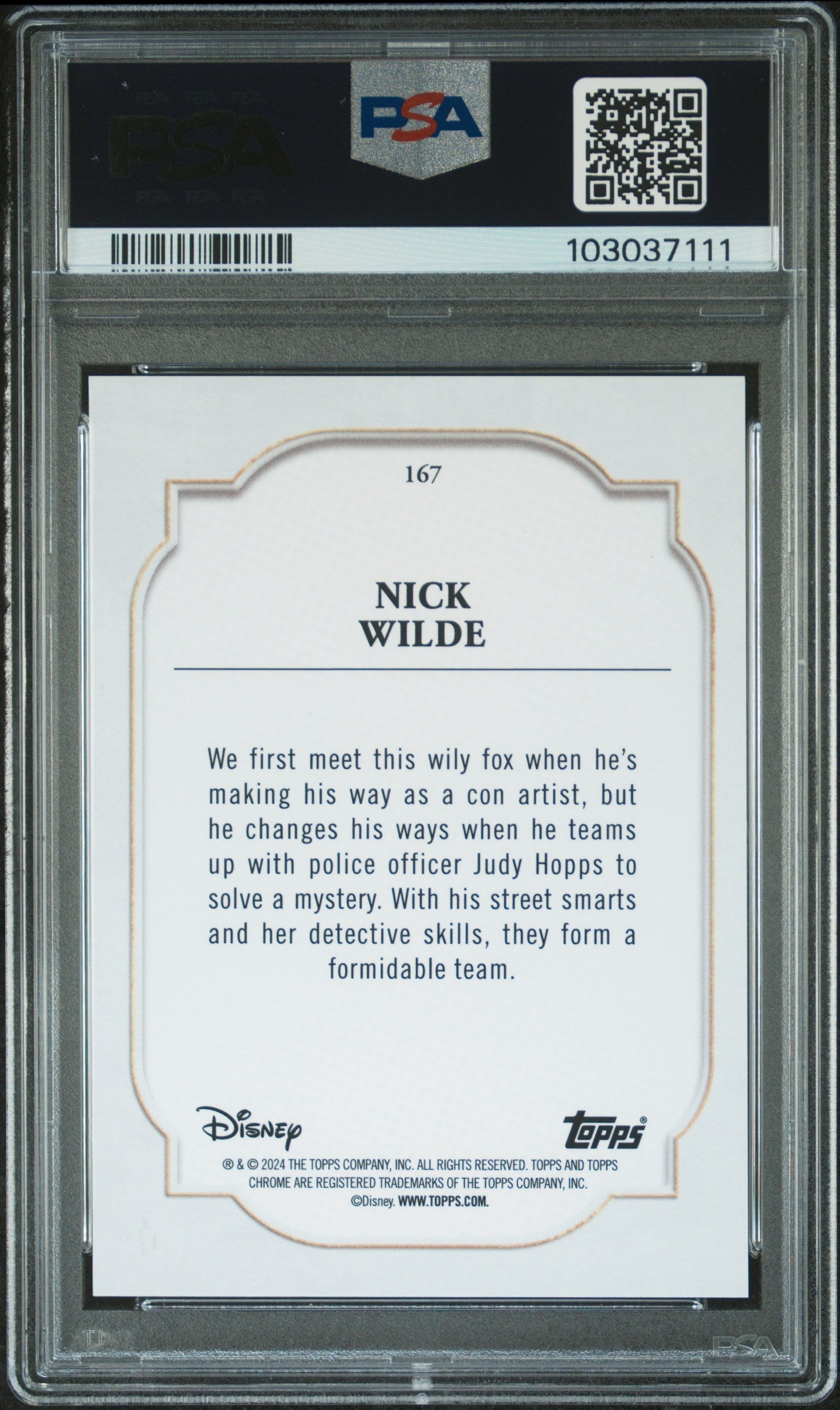 Nick Wilde #167 Purple 13/15 PSA 10 Topps Chrome Disney Sapphire Edition 2024、mySite、waistdrama