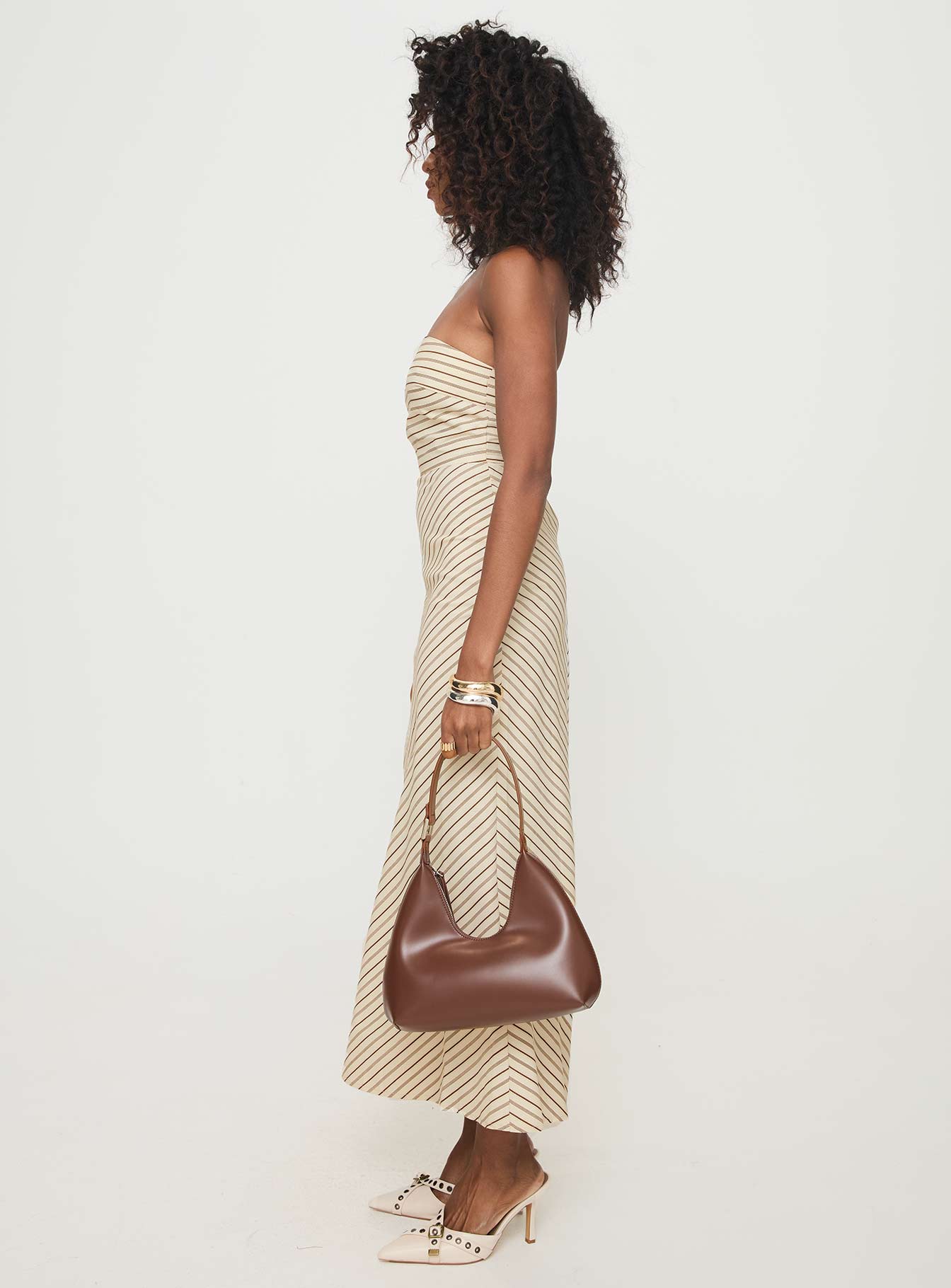 Chrysa Strapless Maxi Dress Beige、mySite、solidvoid