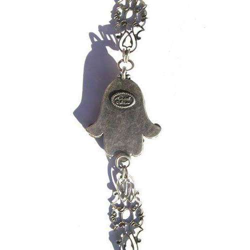 Michal Golan Black Enamel And Swarovski Crystal Hamsa Bracelet、mySite、topwebapps