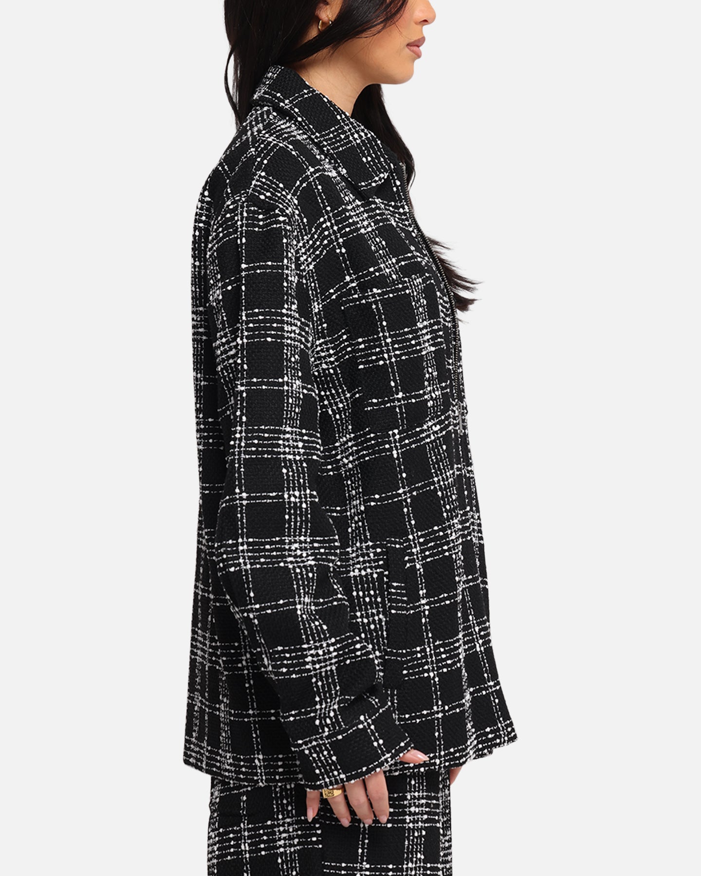 XXIII Boucle Tweed Zip Jacket Black/White、mySite、zt4zffjzw