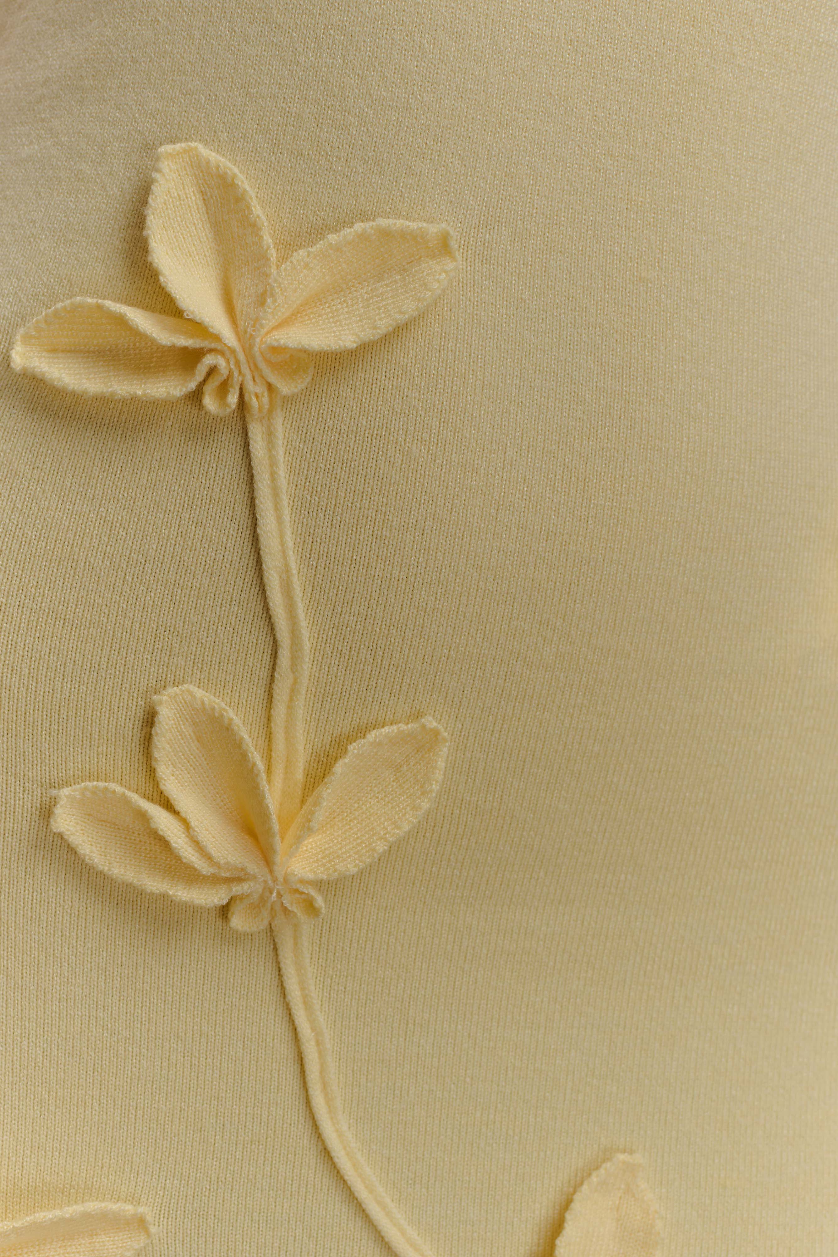 Wynn Floral Knit Midi Dress - Lemon、mySite、solidvoid