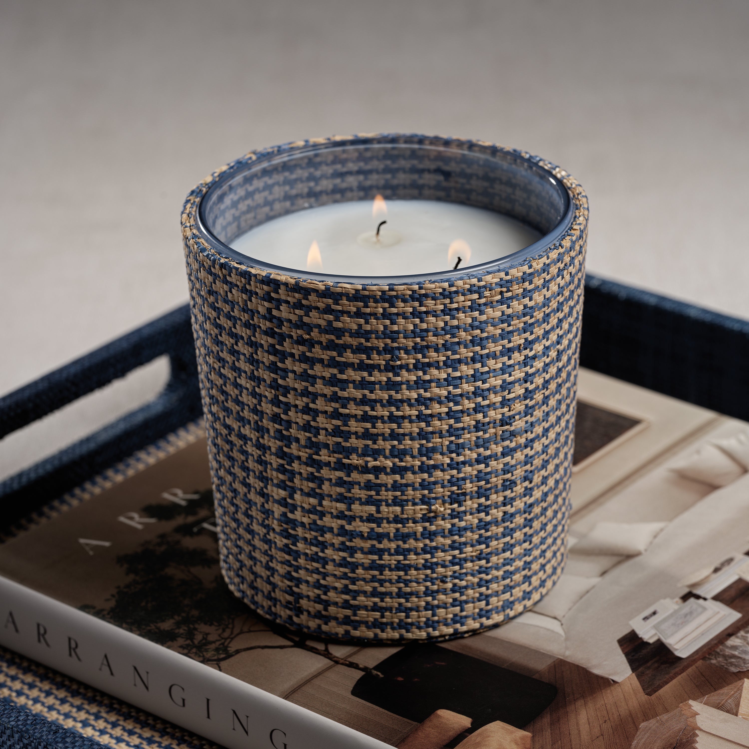  Candle In Wicker Raffia Jar 3 Wick、mySite、elrpsem3k