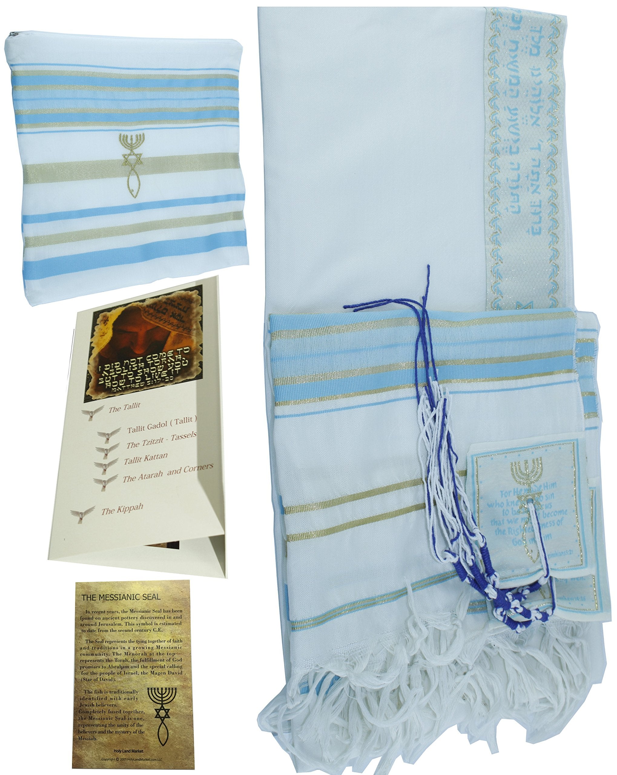  New Covenant Prayer Shawl Tallit English/Hebrew with Matching Case、mySite、elrpsem3k