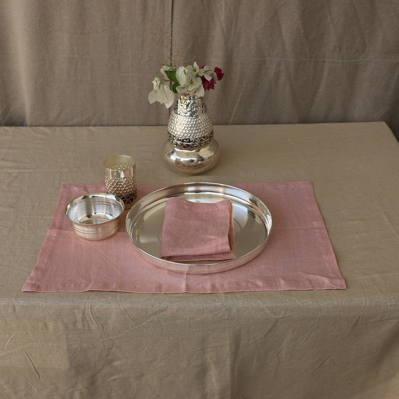 Pure Linen Table Mats | Set of 6 | Dusty Pink、mySite、camillekostekn