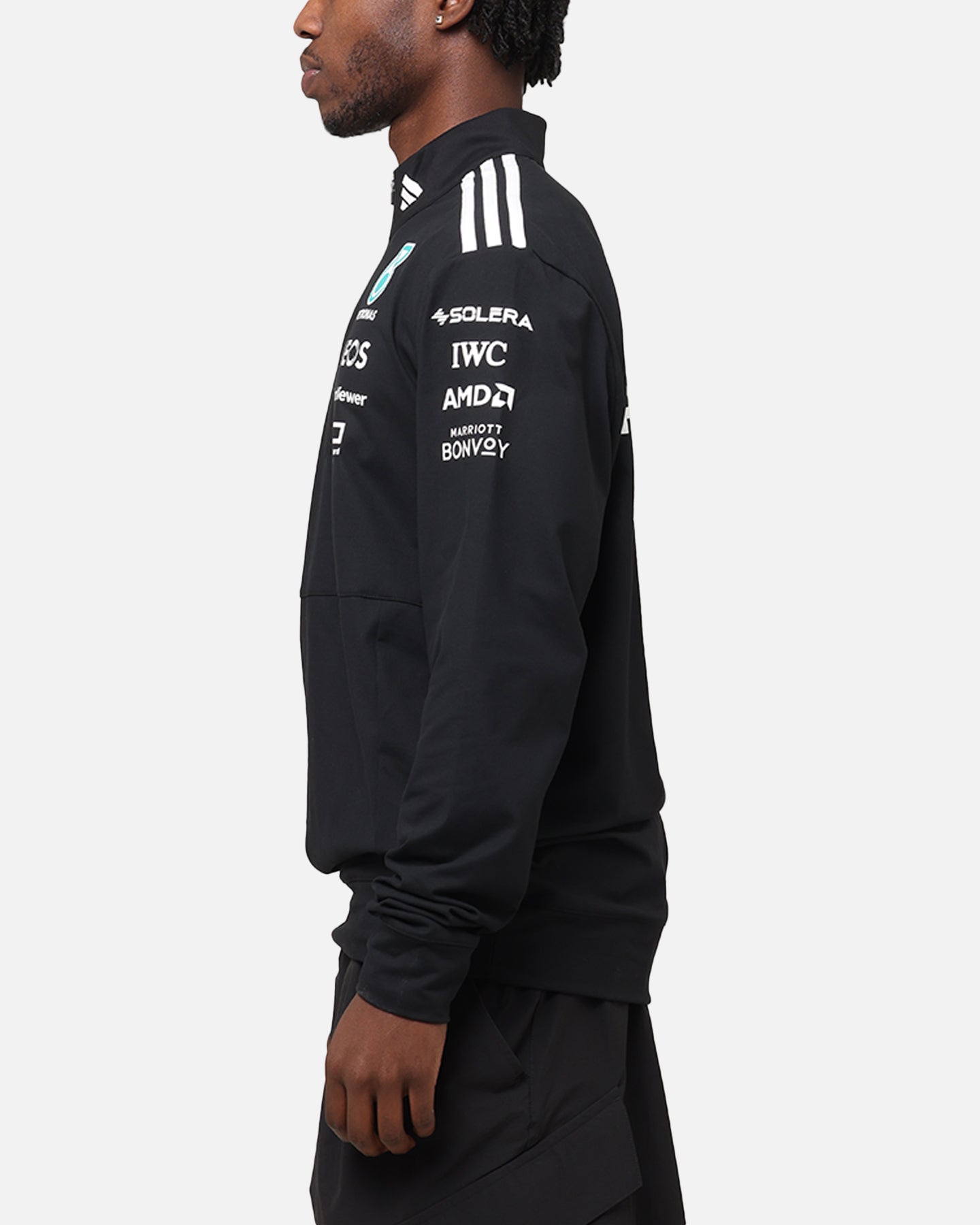 adidas x Mercedes-AMG PETRONAS Formula One F1 2025 Team Quarter Zip Jacket Black/White、mySite、zt4zffjzw