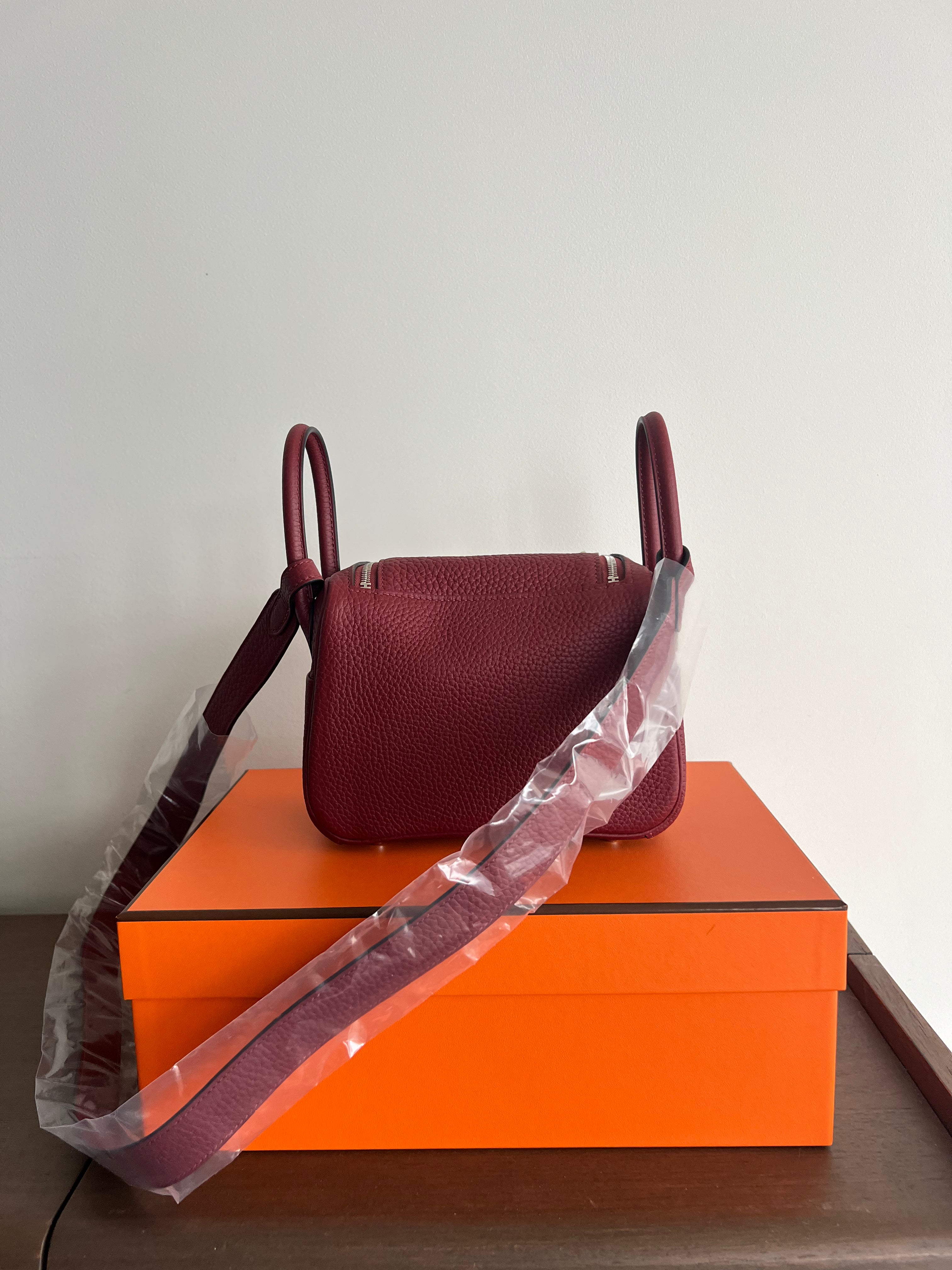 Hermès Mini Lindy Rouge H Clemence PHW、mySite、garminoutage.com
