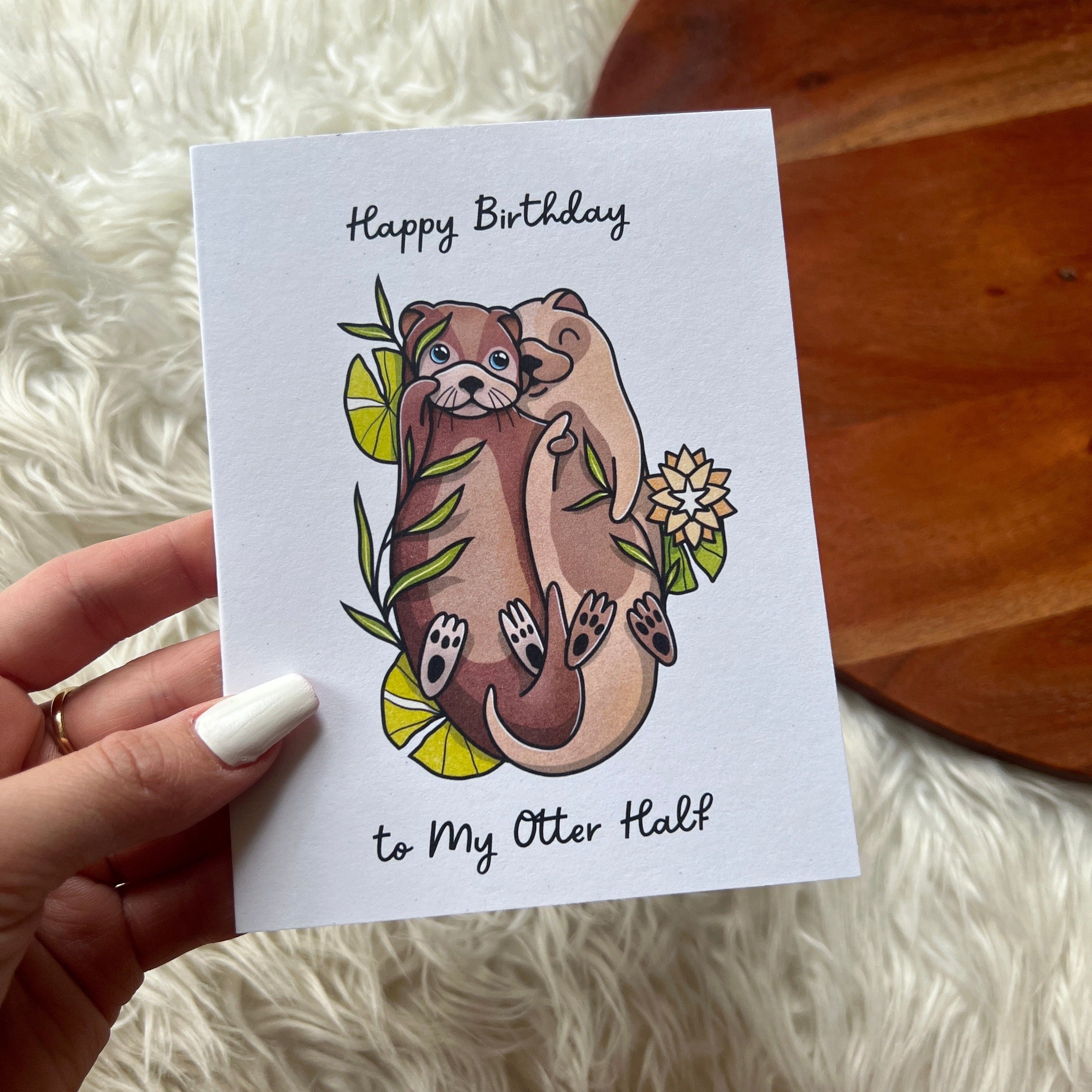  Happy Birthday to my Otter Half Birthday Card Pun、mySite、elrpsem3k