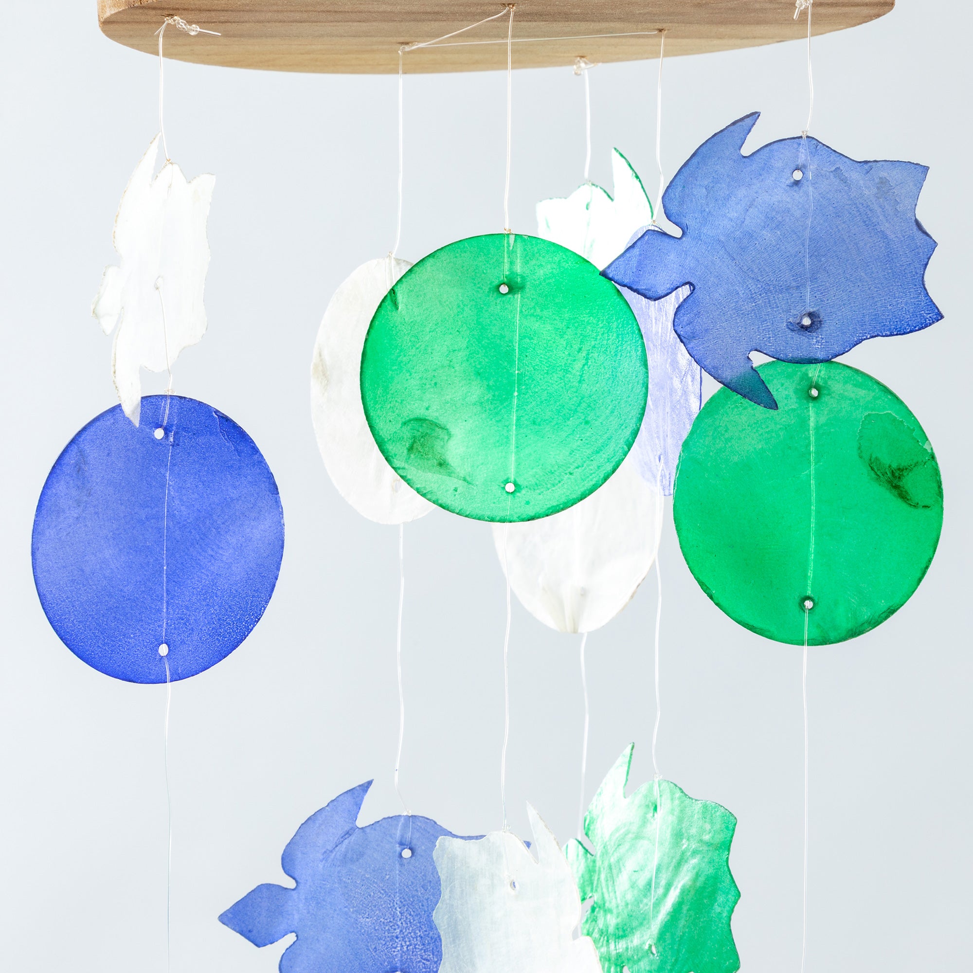 Aqua Blue Capiz Wind Chime、mySite、camillekostekn