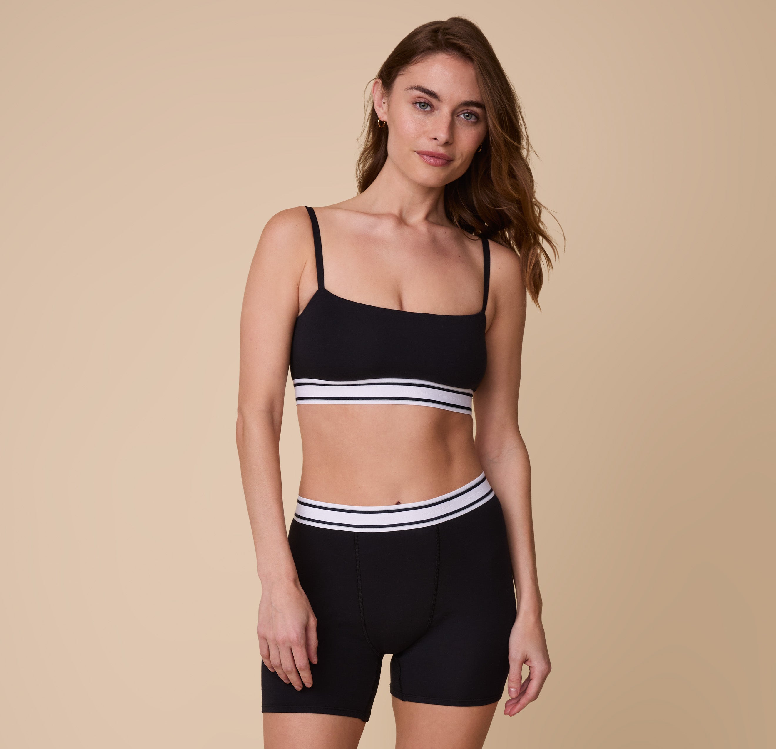 Cloud Cotton Retro Bandeau Bralette - Black、mySite、bengalsvssteelers