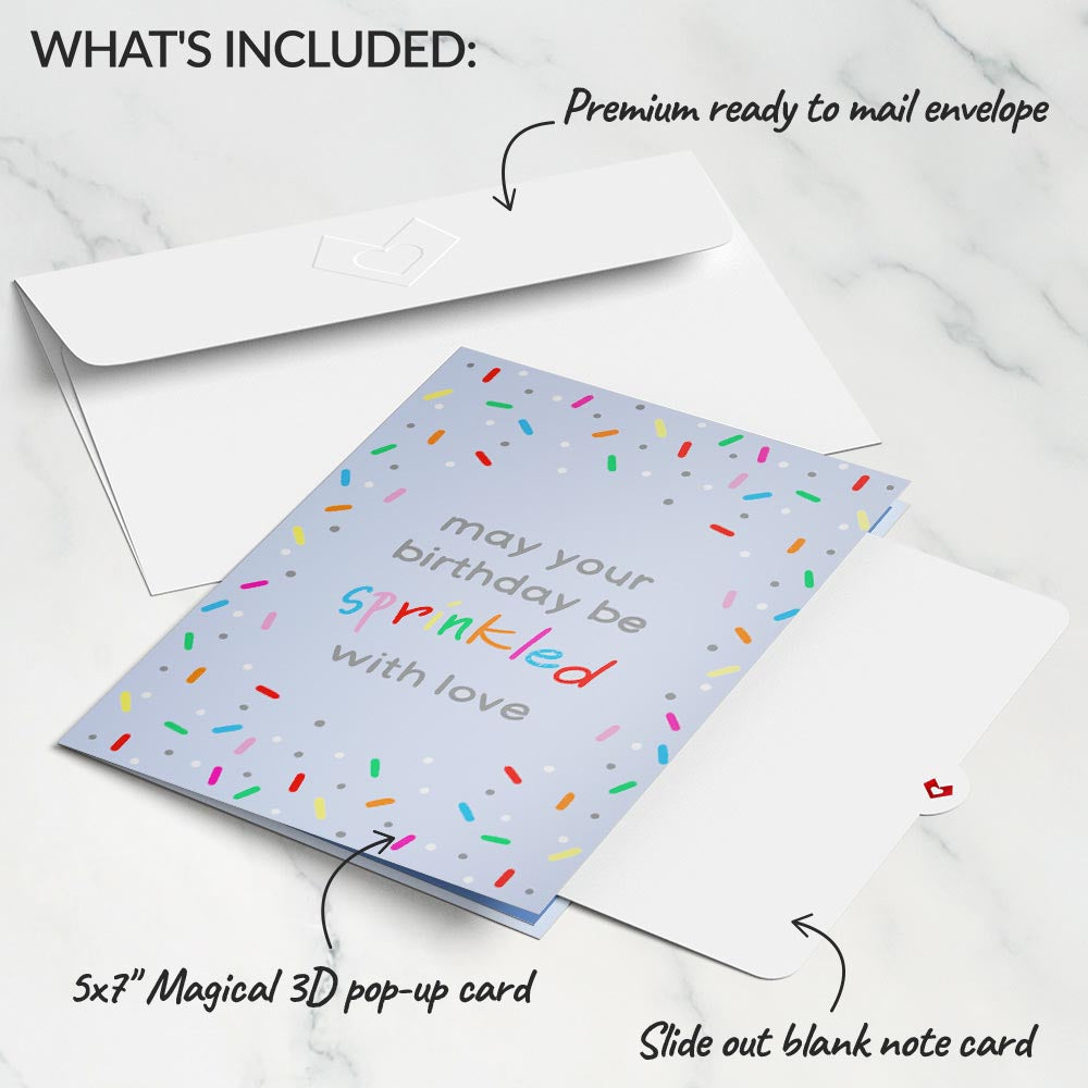 Sprinkled with Love Birthday Cake Pop-Up Card、mySite、solidvoid