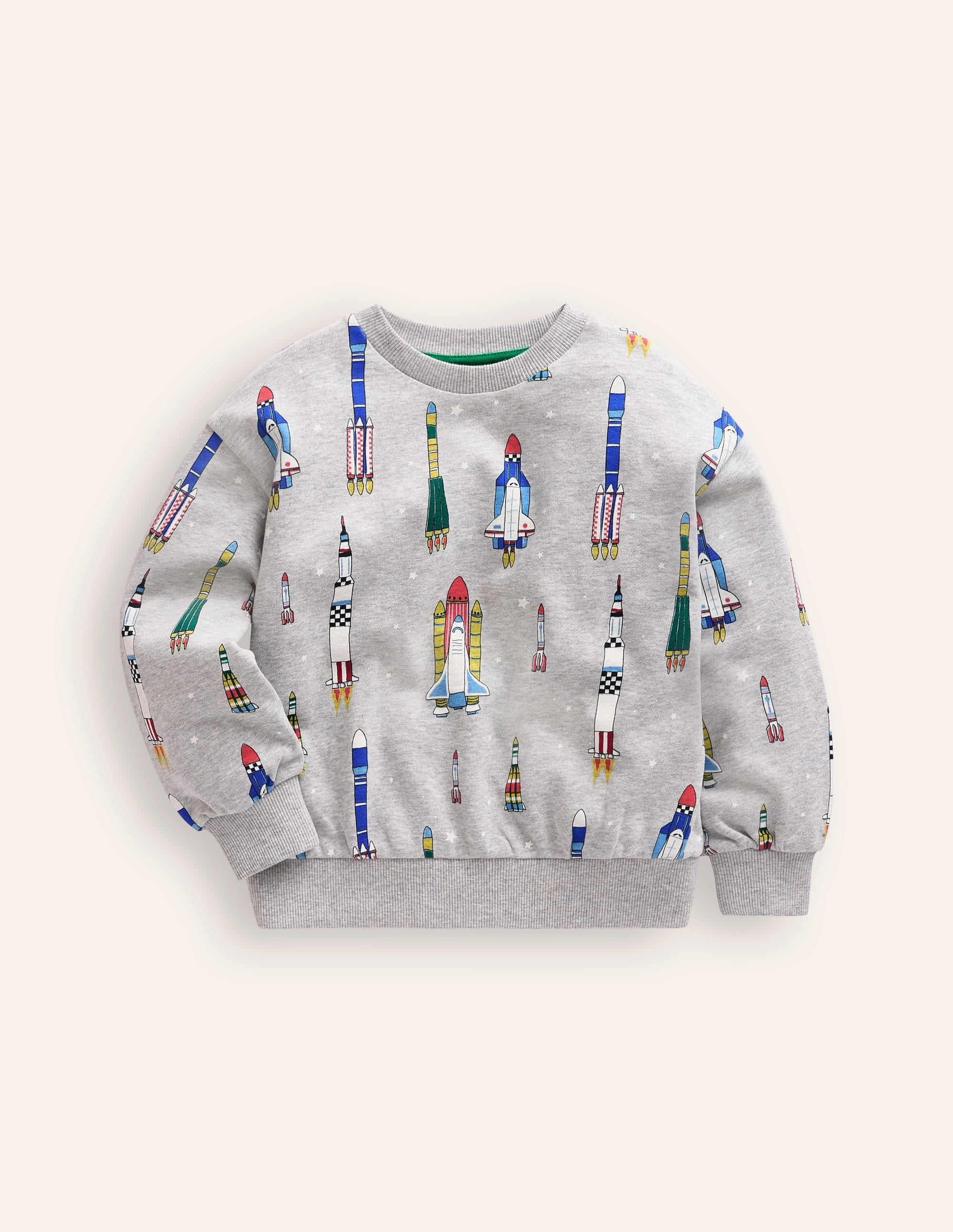  Printed Sweatshirt-Grey Marl Rockets、mySite、ashleygrahame