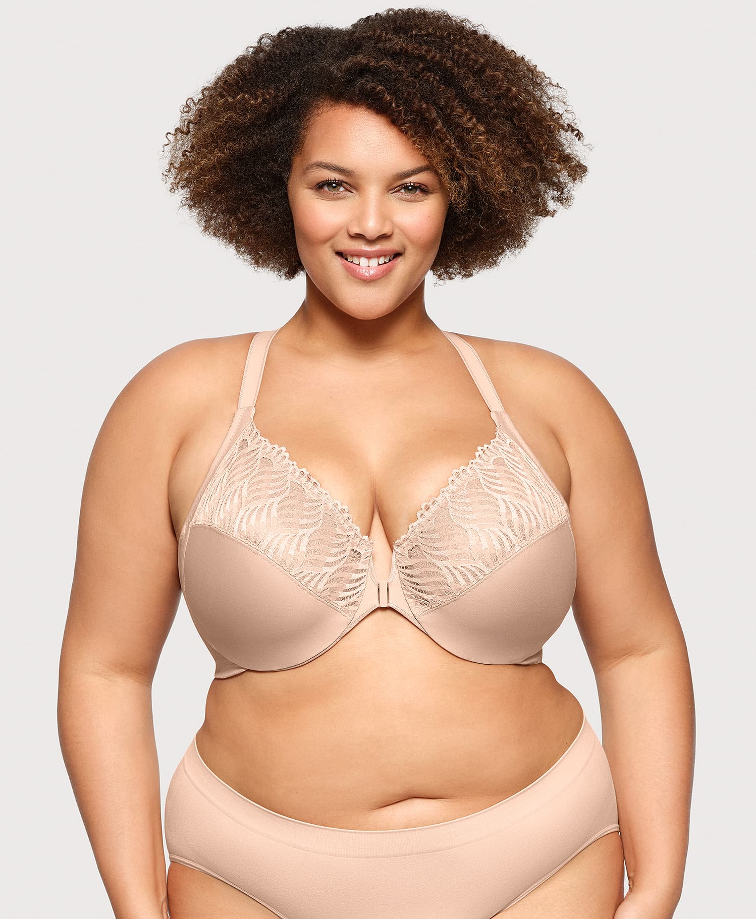  Front-Closure T-Back WonderWire Bra Cafe、mySite、justintrudeaud