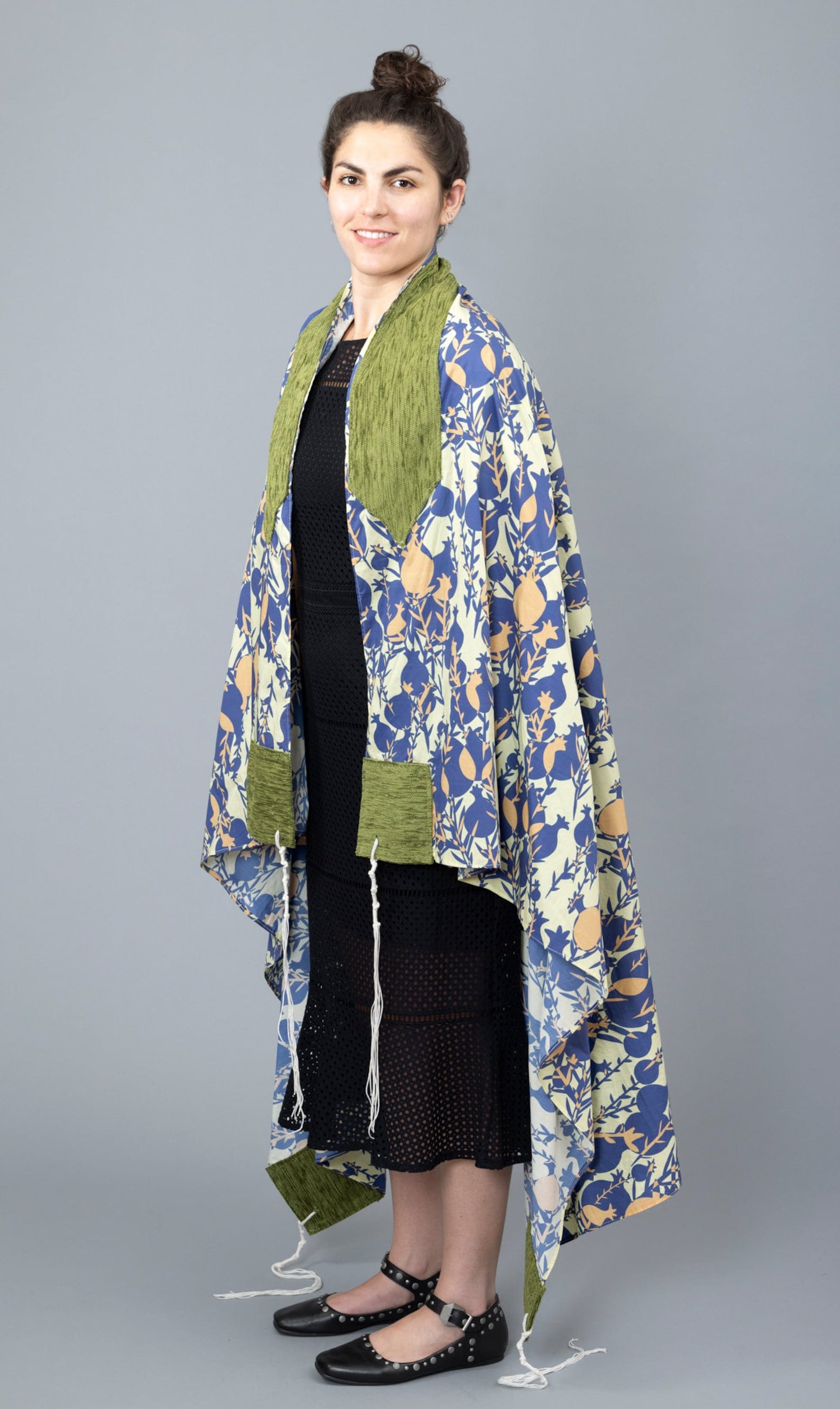 Blue Pomegranates with Green Cotton Tallit、mySite、topwebapps