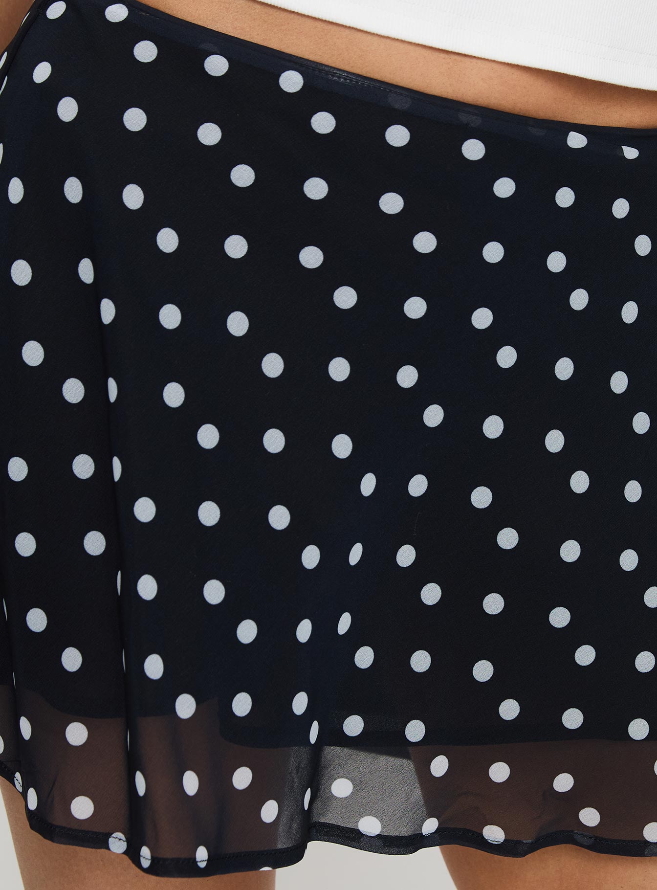 Dapple Bias Mini Skirt Black Polka Dot、mySite、solidvoid