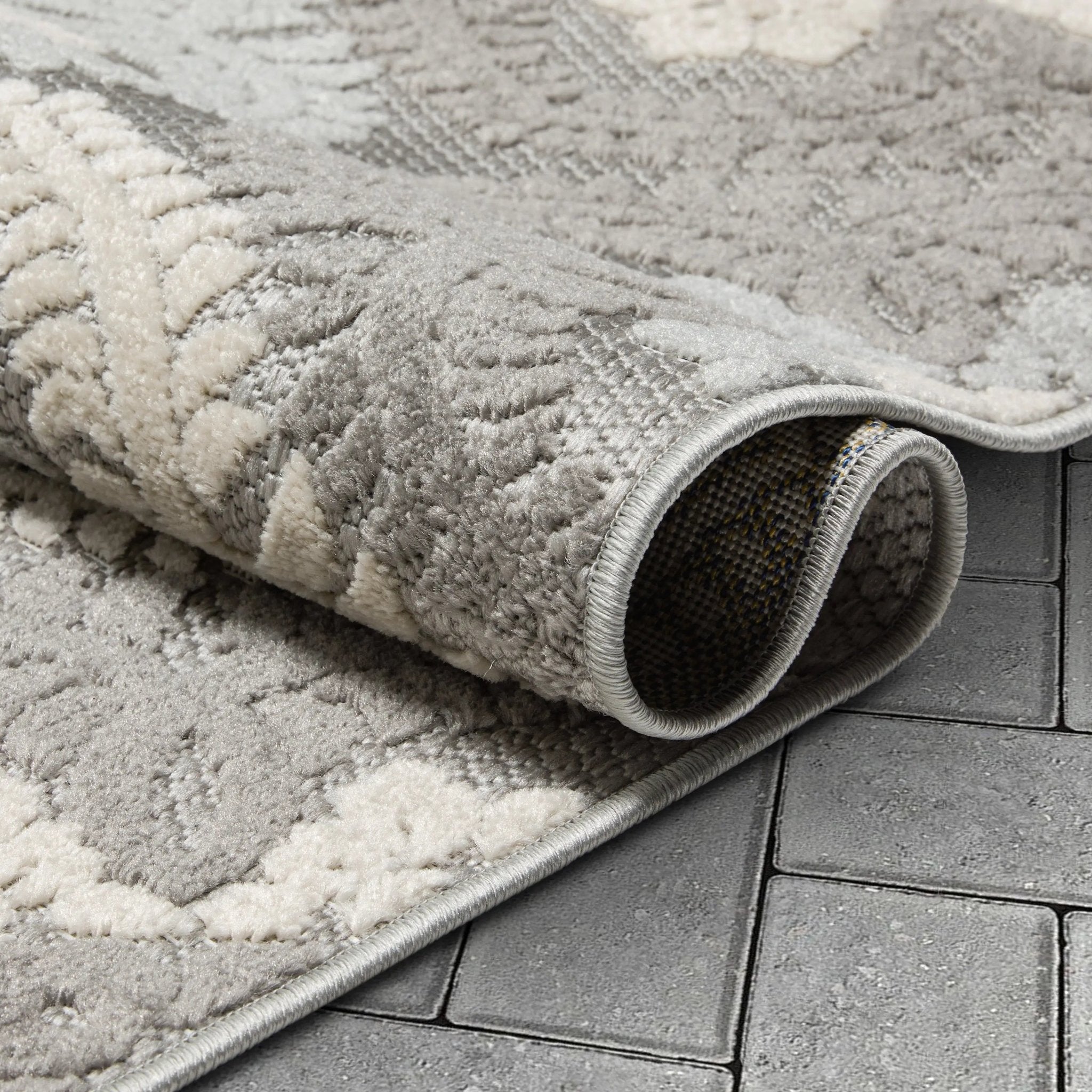 Loewy Modern Geometric Indoor/Outdoor Grey High-Low Rug、mySite、gigharbornorthrealestate