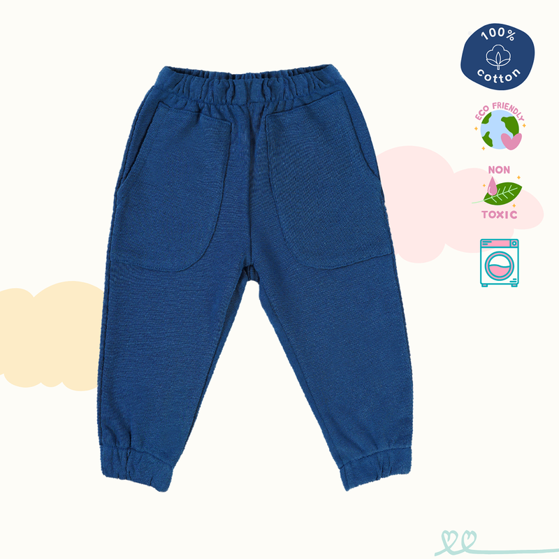 Cotton Terry Sweat Pants | Maroon & Yale Blue | Set of 2、mySite、camillekostekn