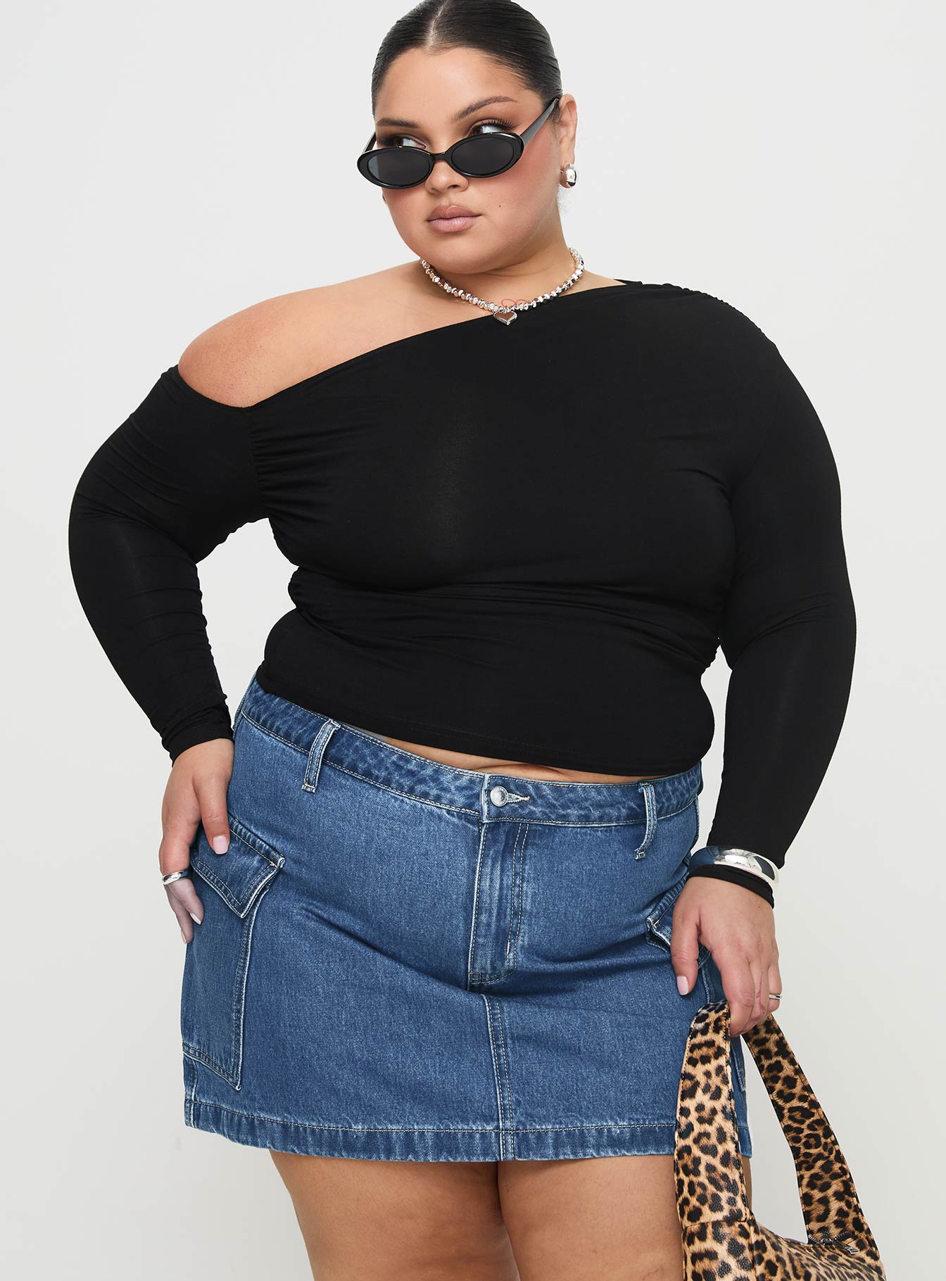 Zakai Cargo Denim Mini Skirt Mid Blue Curve、mySite、solidvoid