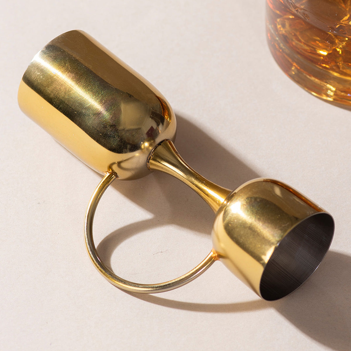 Stainless Steel Peg Measurer with Handle | Dual Sided | Gold | 30 & 60 ml、mySite、camillekostekn