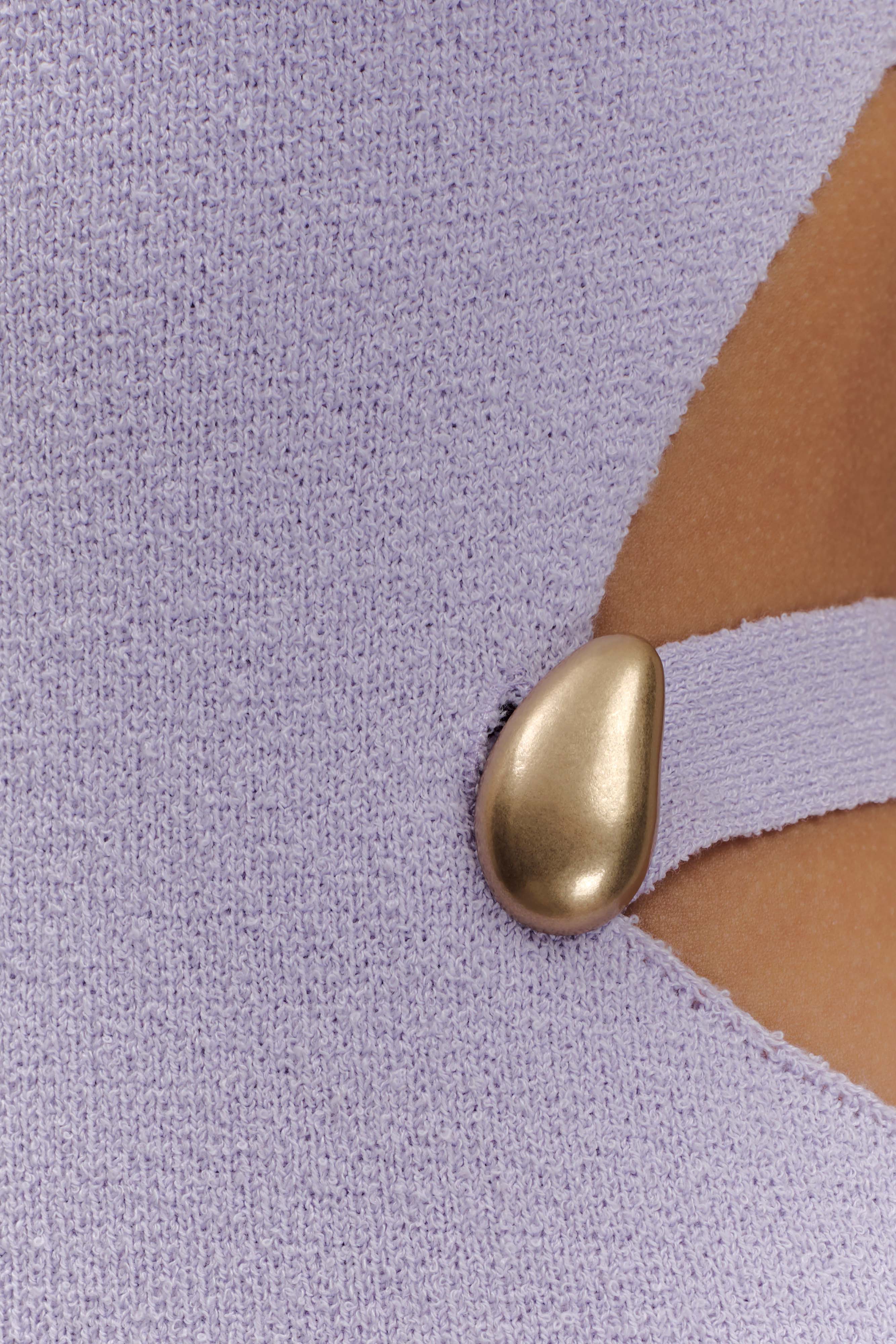 Alysanne Cut Out Knit Maxi Dress - Lilac、mySite、solidvoid