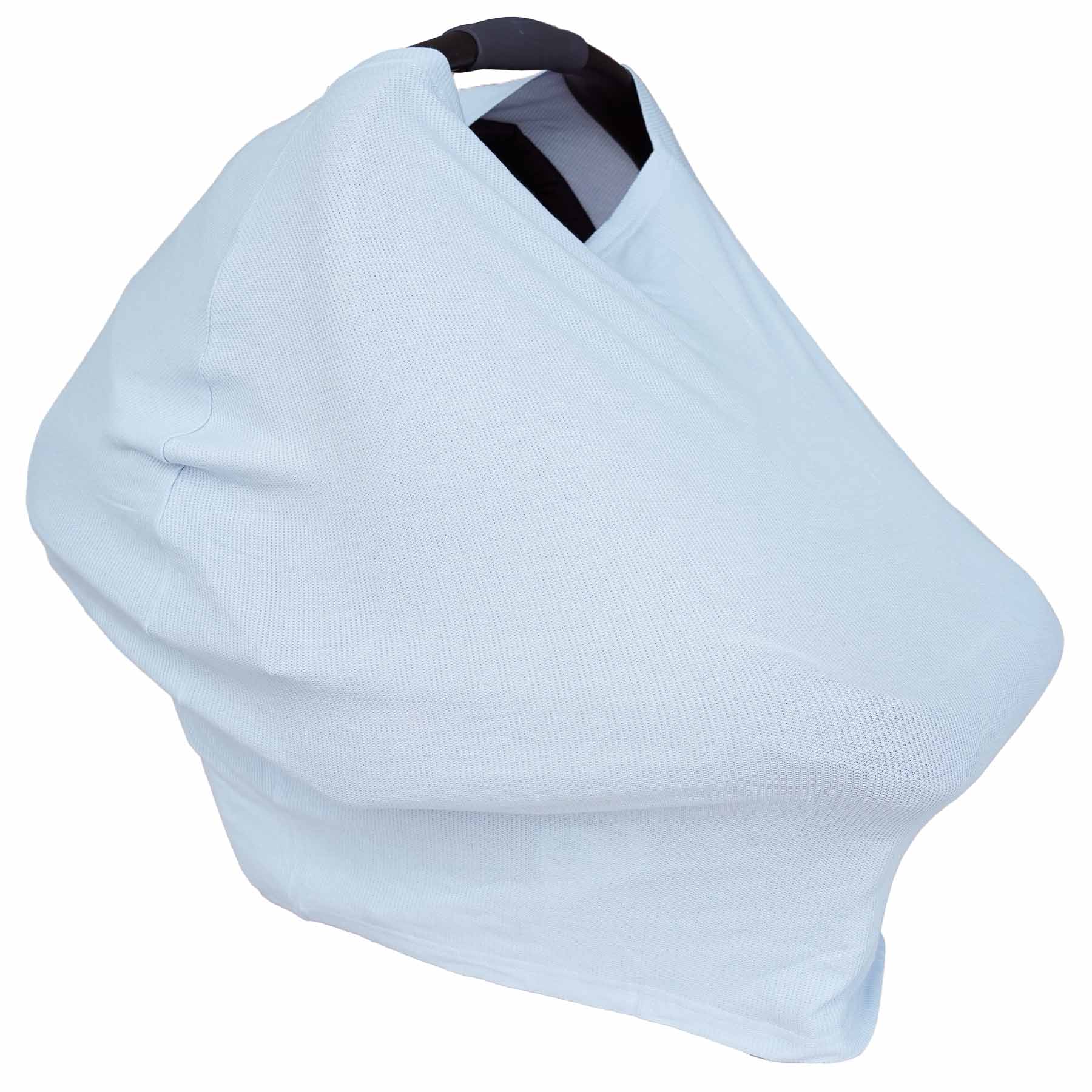  Ice Blue Bamboo Waffle Multi-Use Stretchy Car Seat & Nursing Cover、mySite、layawaytickets