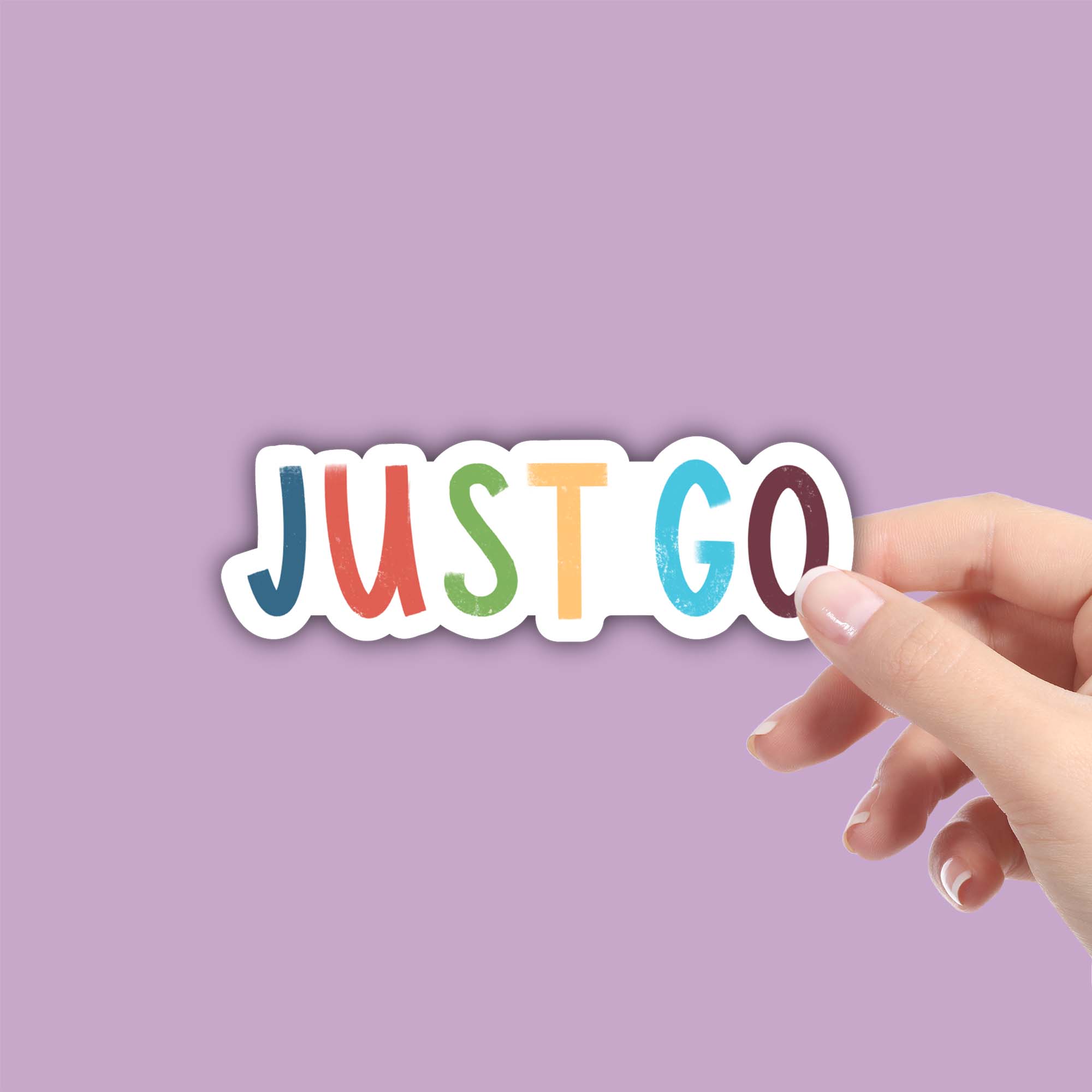  Just Go Positivity Lettering Sticker、mySite、ghnorth