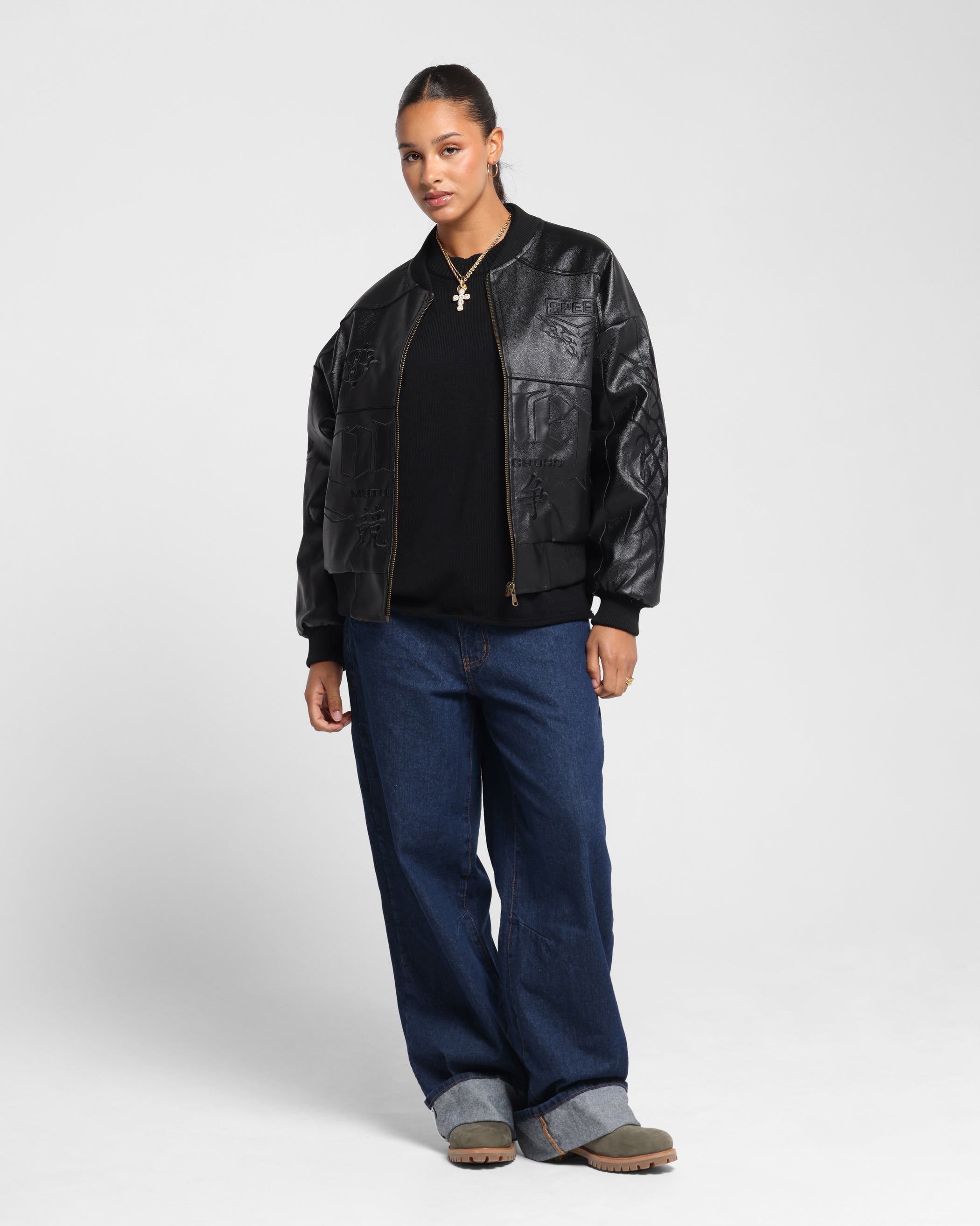 Loiter Tokyo Drift Vegan Leather Jacket Black、mySite、zt4zffjzw