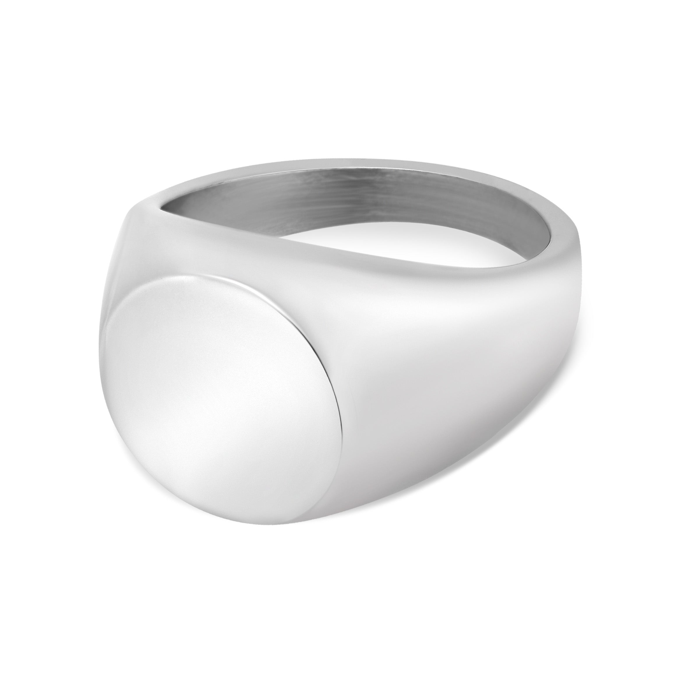 Stainless Steel Polished Blank Smaller Round Signet Ring / SCR4082、mySite、dreamappss