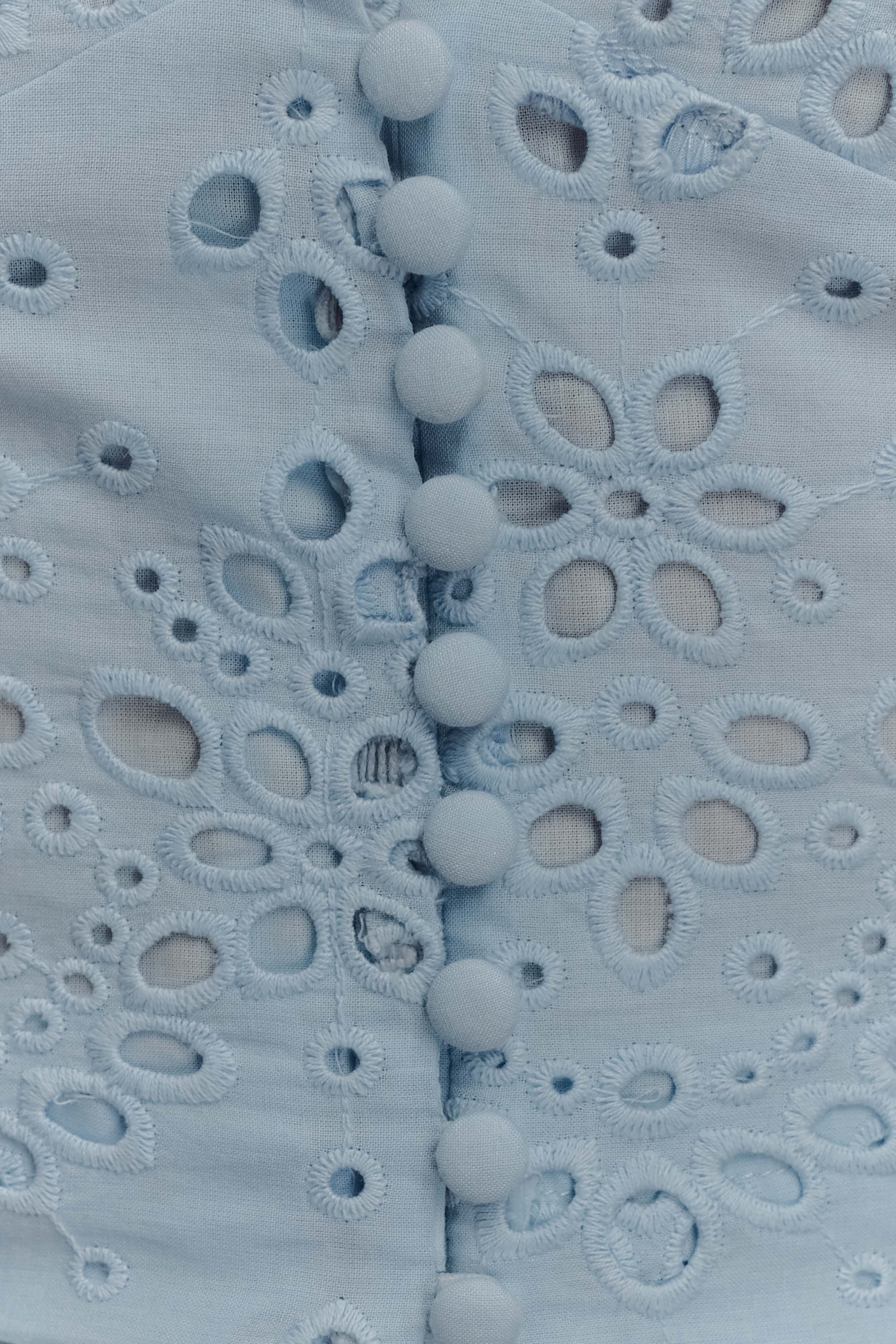 Arla Sleeveless Broderie Top - Pale Cornflower Blue、mySite、solidvoid