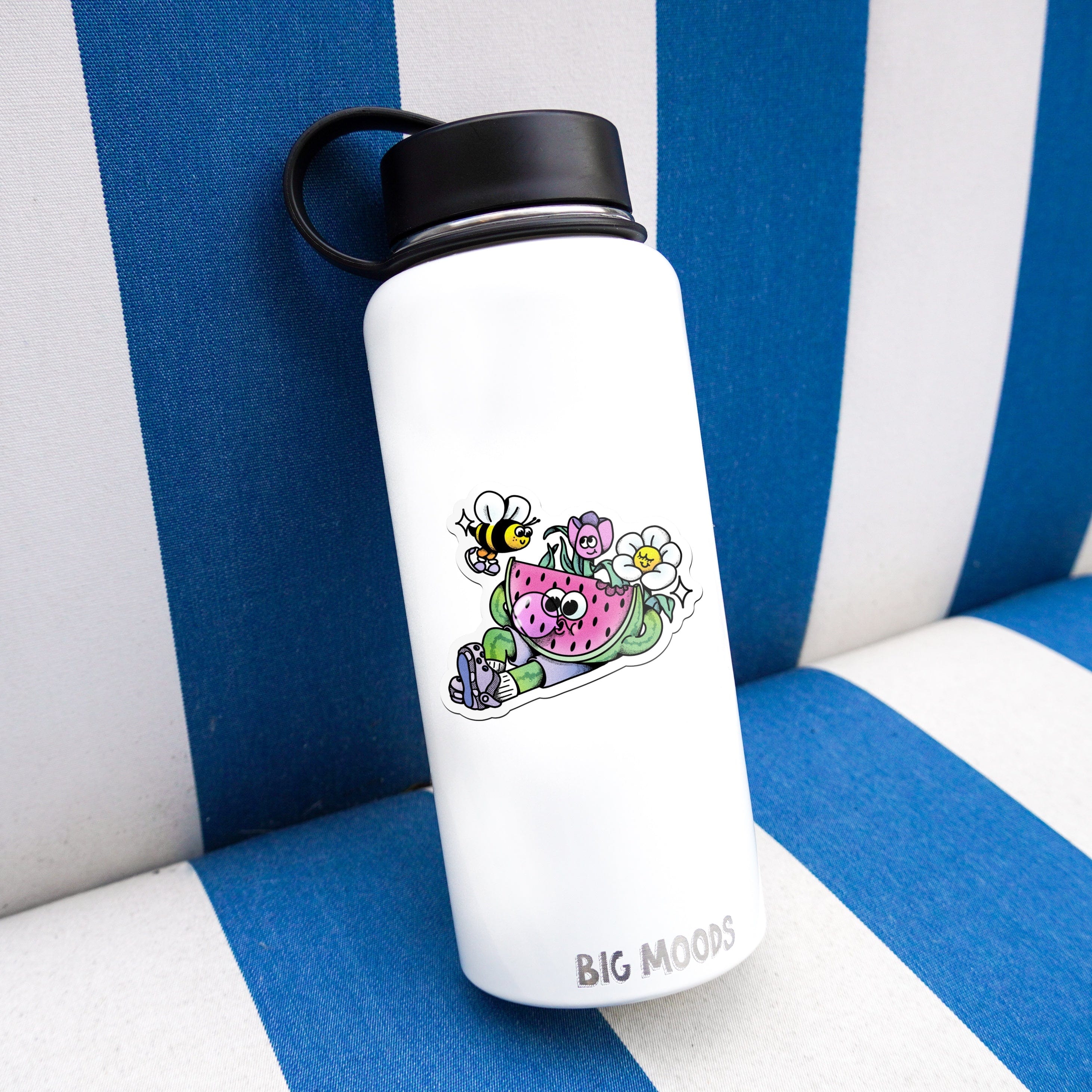  Chill Watermelon with Flowers & Bee Sticker、mySite、ghnorth