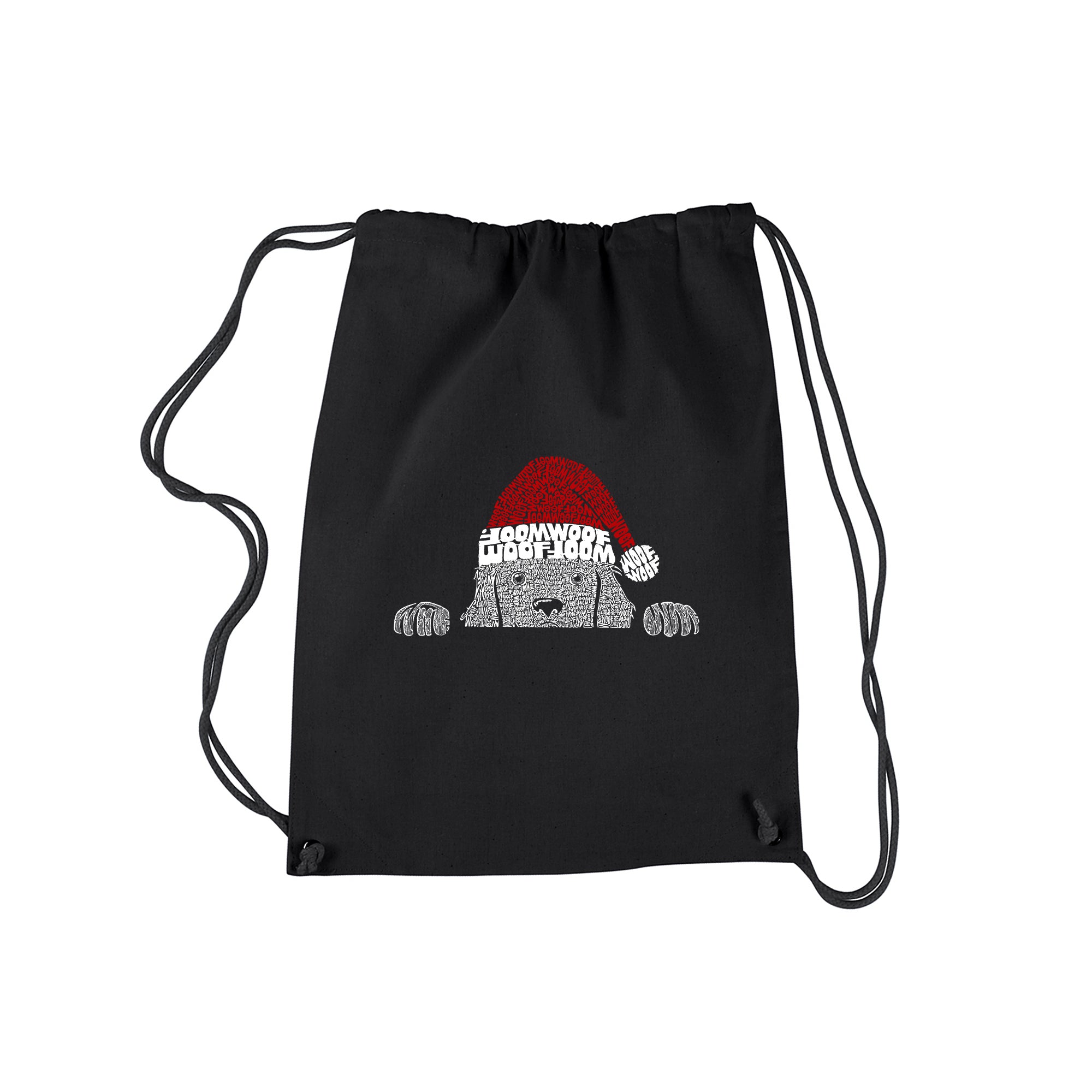 Christmas Peeking Dog Drawstring Backpack、mySite、camillekostekn