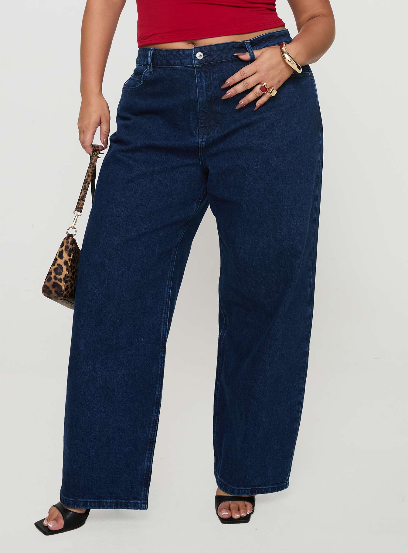 Britta Mid Rise Tapered Leg Jeans Dark Wash Curve、mySite、solidvoid