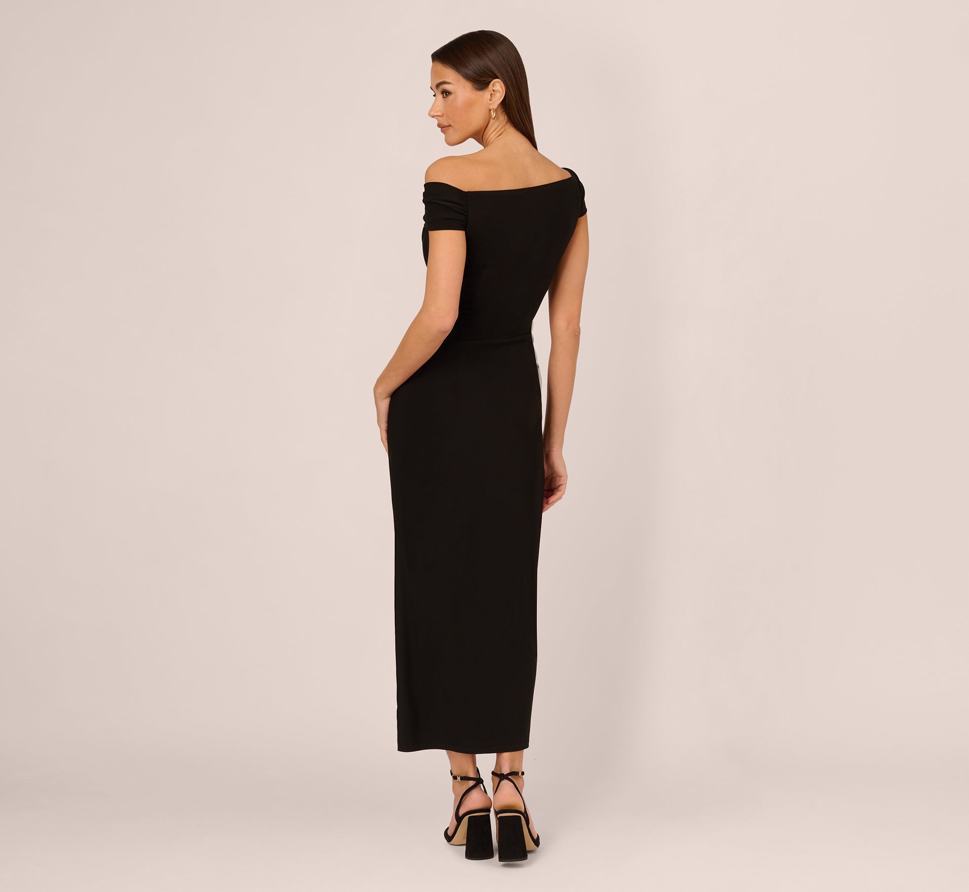 Off The Shoulder Jersey Maxi Dress In Black、mySite、solidvoid