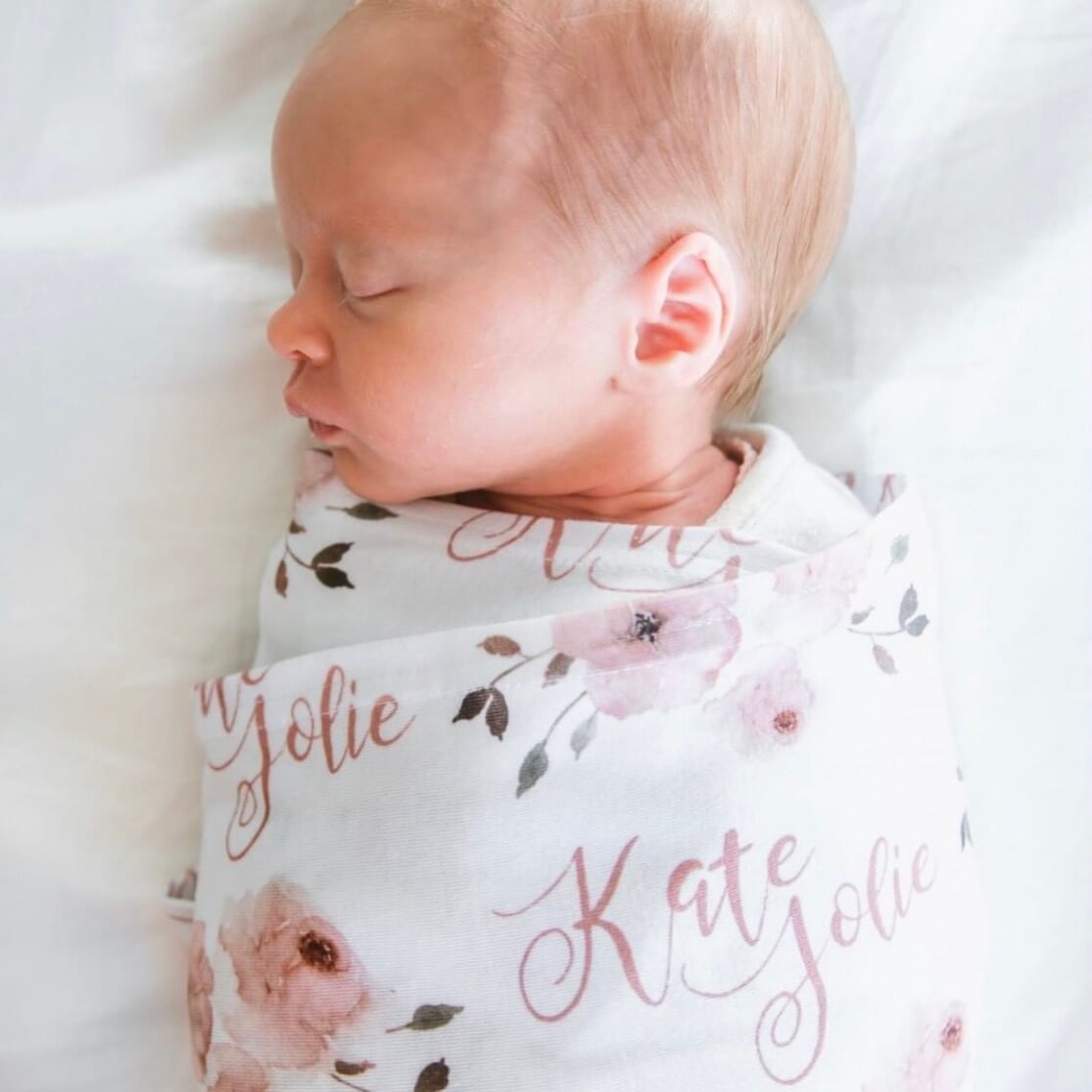  Millie's Dusty Rose Garden Personalized Baby Name Swaddle Blanket、mySite、layawaytickets