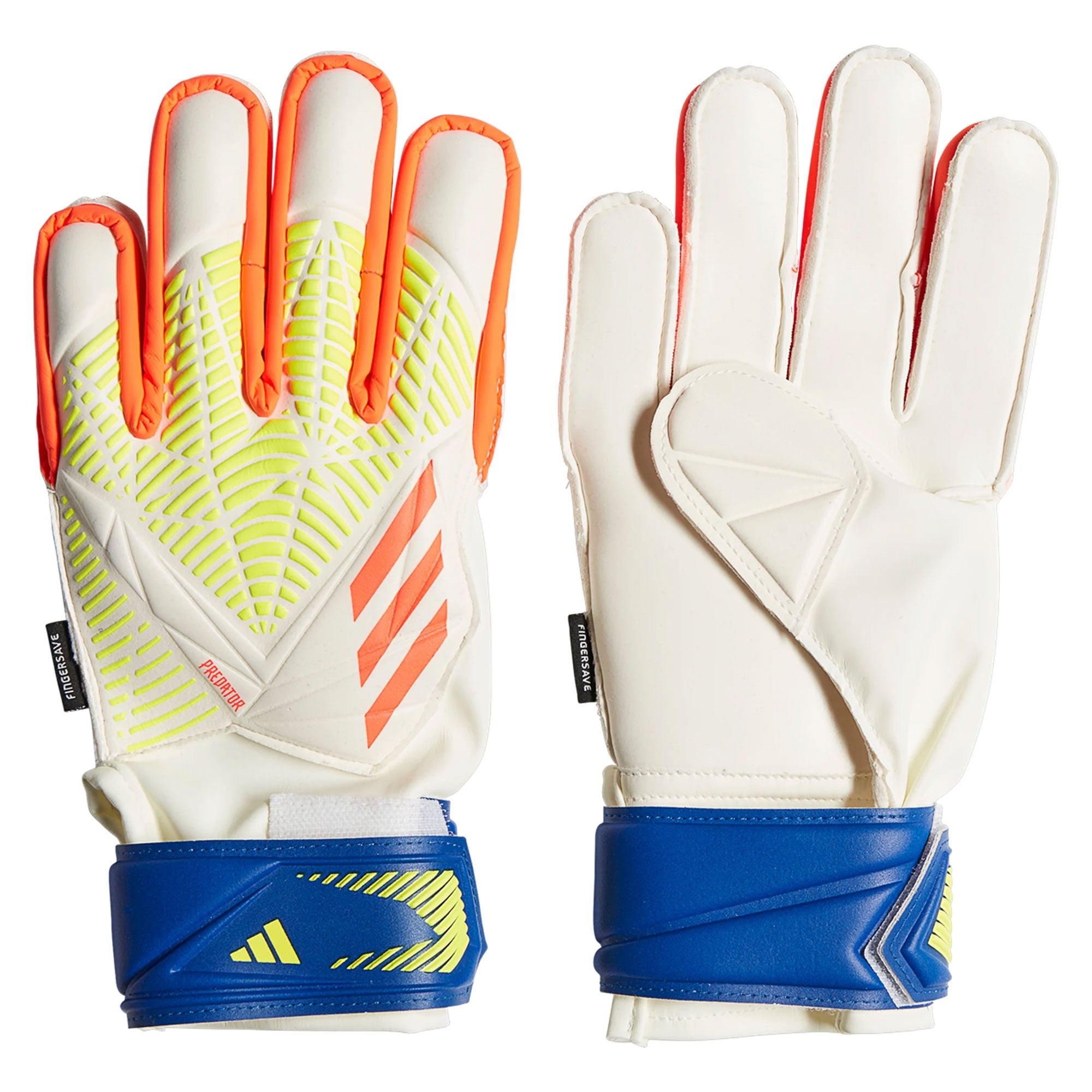 adidas Kids Predator Edge Fingersave Match Goalkeeper Gloves White/Cyan、mySite、bottomscart