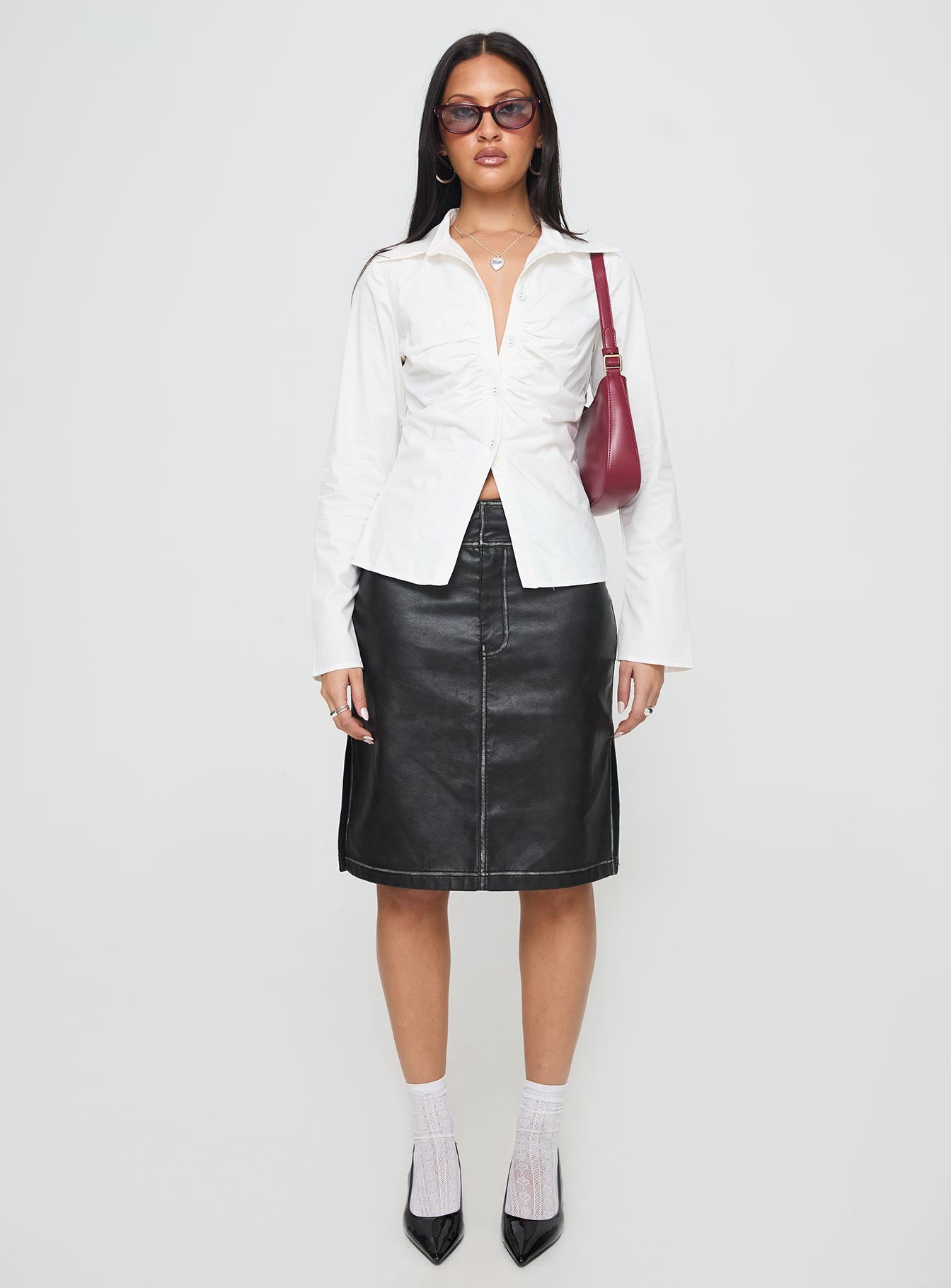 Fleiry Long Sleeve Top White、mySite、solidvoid