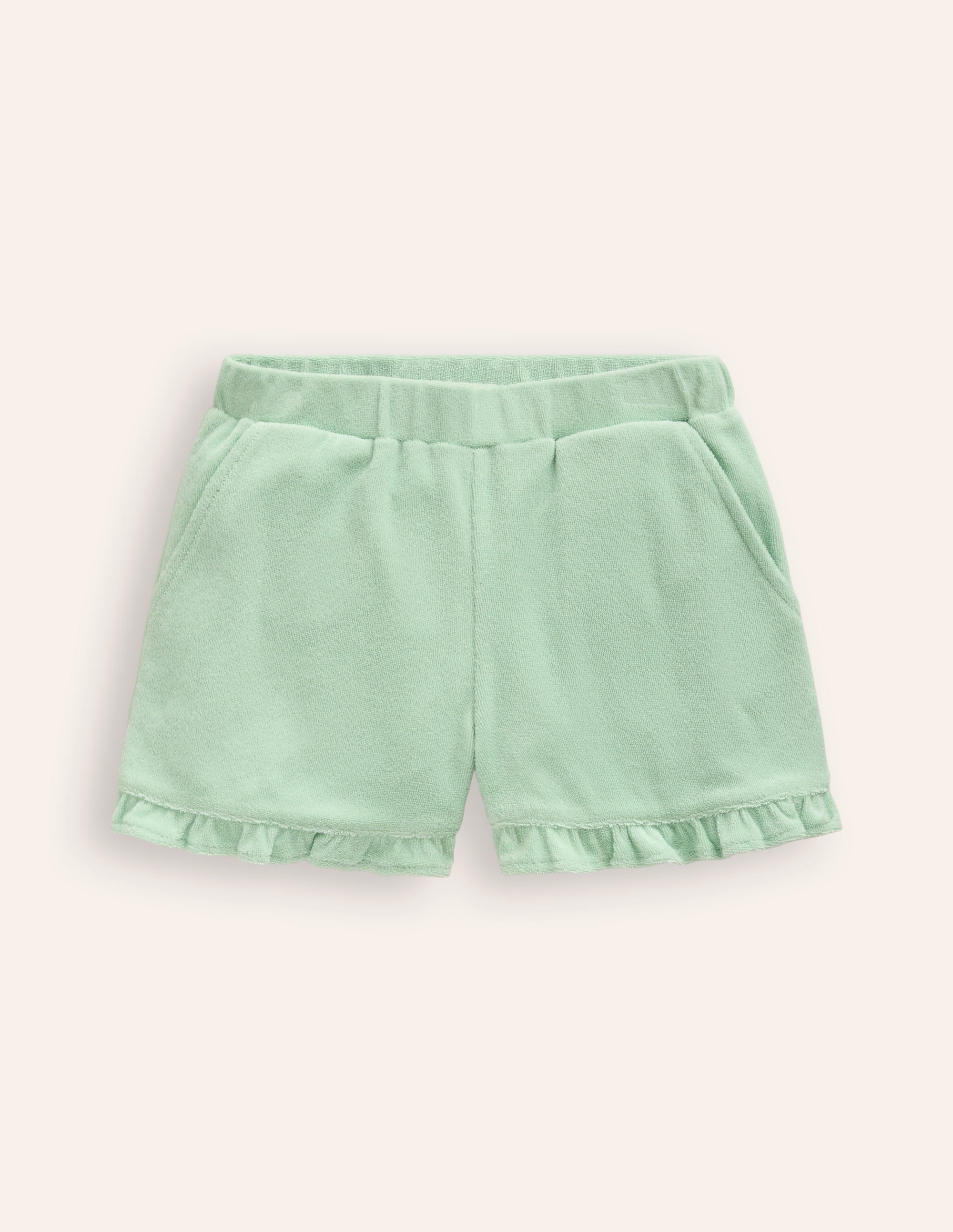  Frill Hem Towelling Shorts-Pistachio Green、mySite、ashleygrahame