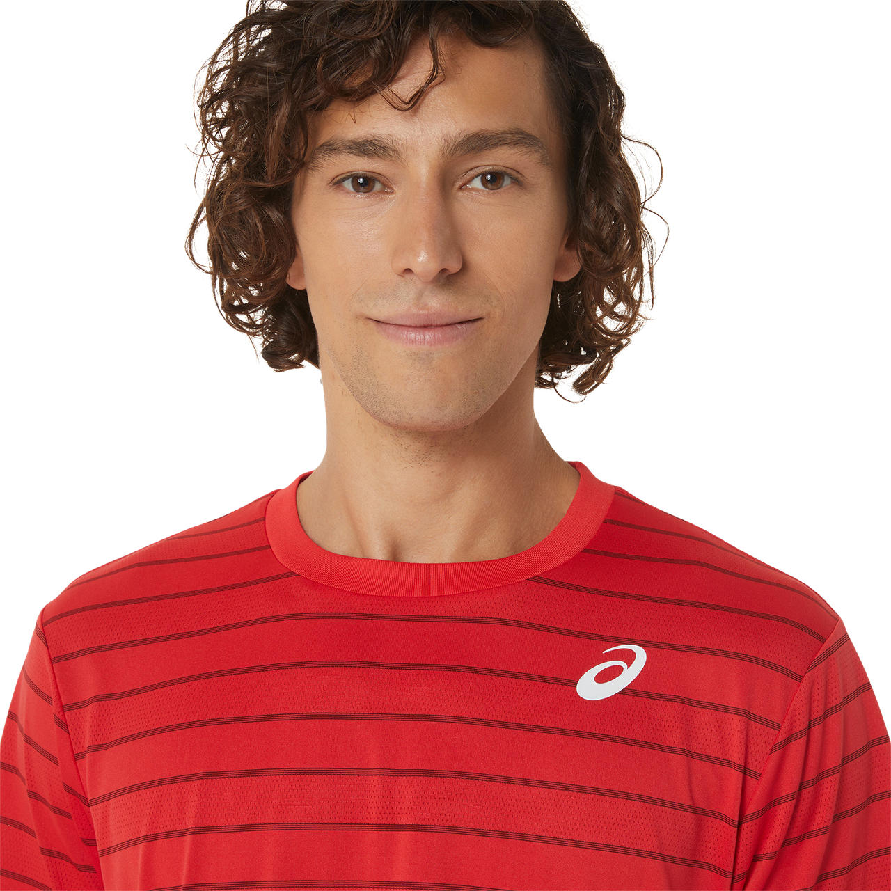 Asics Men's Court Stripe Short Sleeve Top (Red)