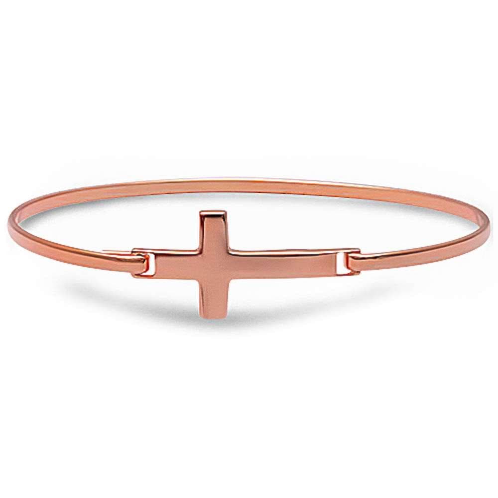 Bangle Sterling Silver Cross or Tree of Life Bracelets Silver, Rose or Yellow Gold Plated、mySite、g9winljtr