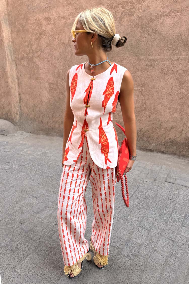 Cream Marina Sol Waistcoat、mySite、solidvoid